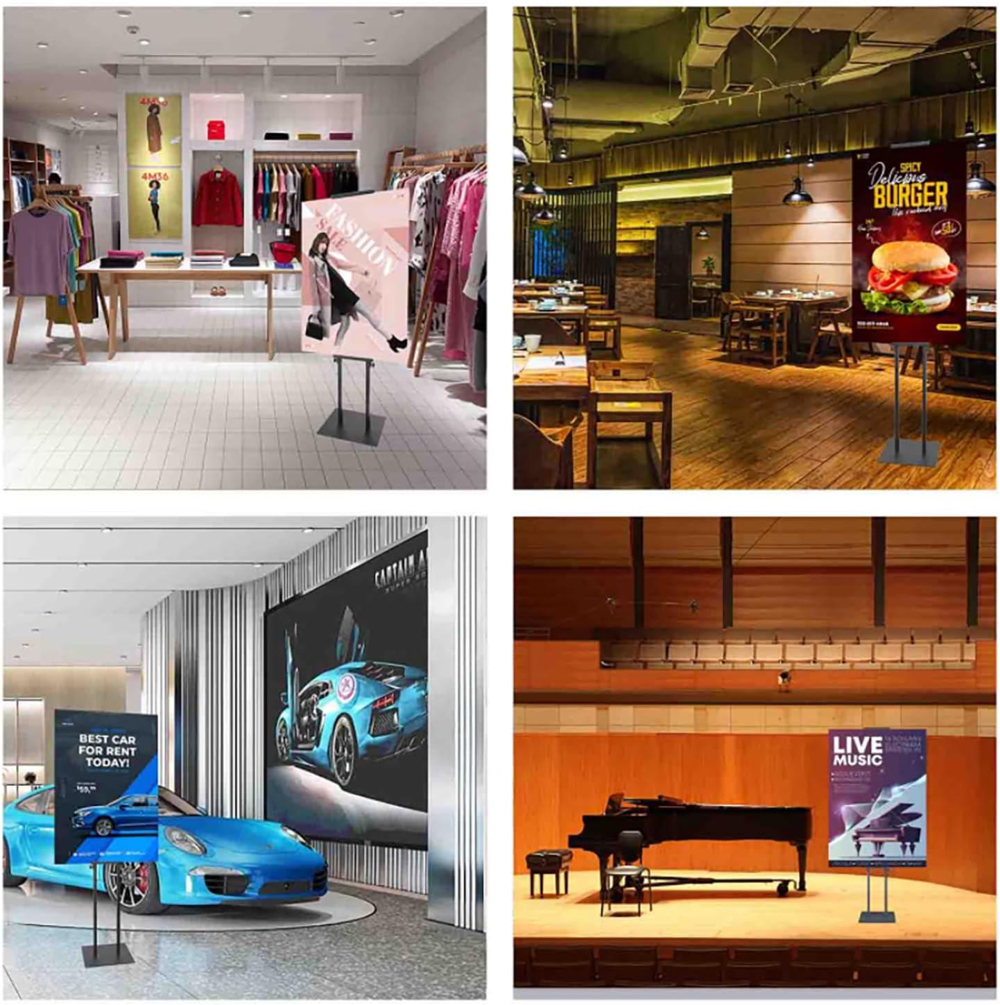 Poster Board Stand for Display, Heavy Duty Floor Sign Holder for Foam Board, Double Sided Display for Business Advertising (2Pack)