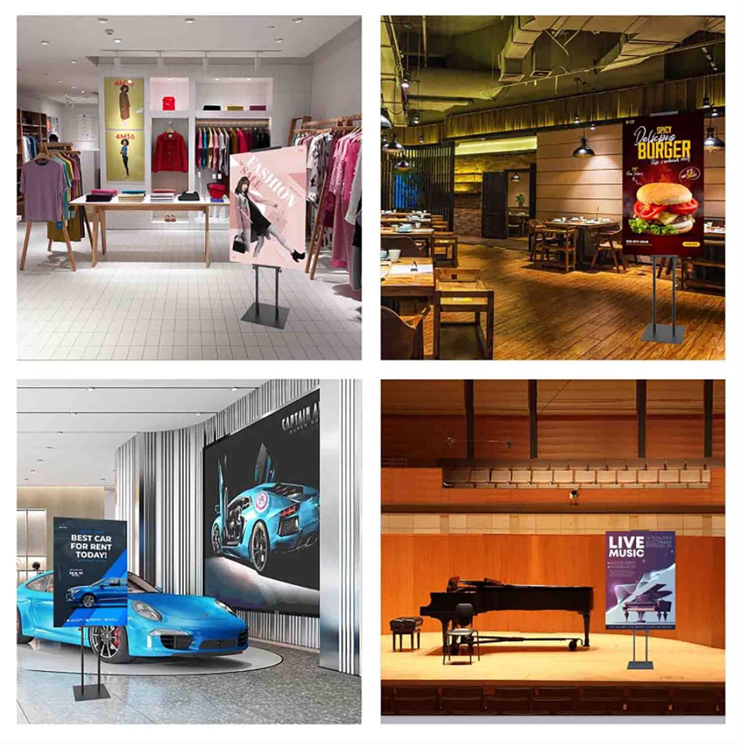 Poster Board Stand for Display, Heavy Duty Floor Sign Holder for Foam Board, Double Sided Display for Business Advertising (2Pack)