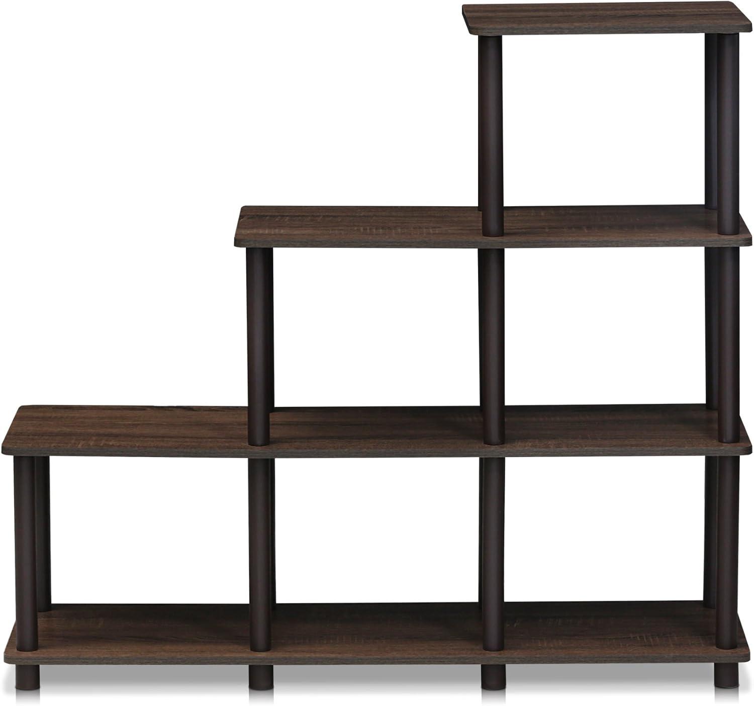 Furinno 16107WN/BR Turn-N-Tube Ladder Space Shelf, Walnut/Brown