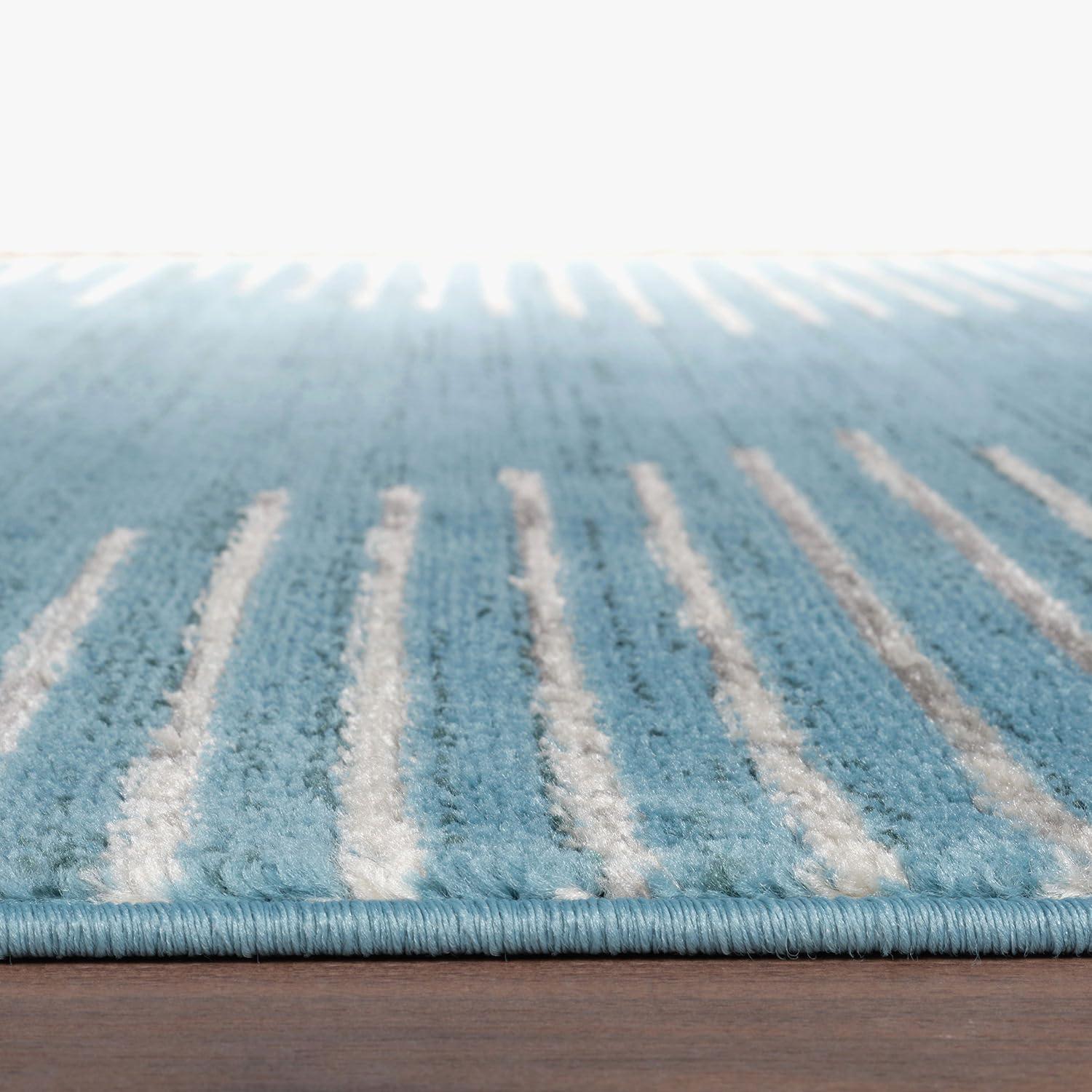 World Rug Gallery Bohemian Stripe Indoor Area Rug - BLUE 7'10"x10'
