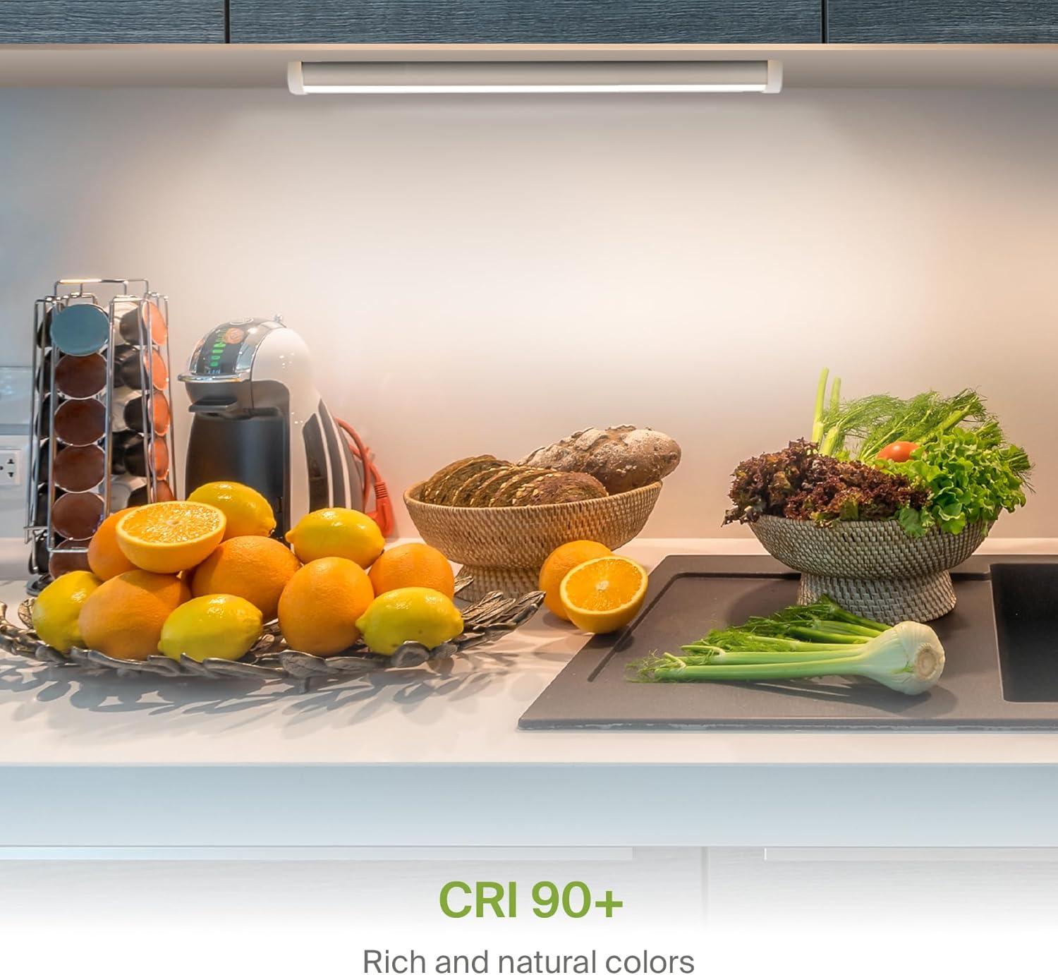 ASD Swivel LED Under Cabinet Lighting, 18 Inch 8W, Hardwired or Plug-in, 2700K/3000K/4000K, Hi/Low Switch, Rotatable Lens, Dimmable Linkable Under Counter Light for Kitchen, ETL & Energy Star