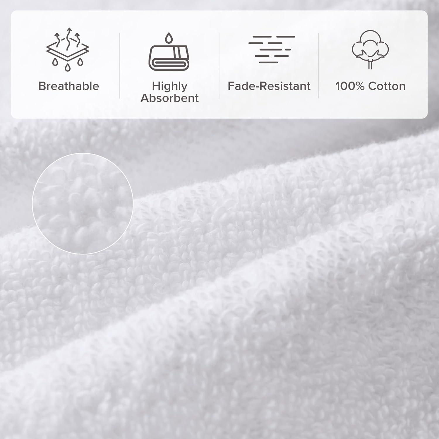 Ixir 4 Pieces Bath Towel Set for Bathroom, Turkish Towels 100% Cotton 27x54 in Extra Large Bath Towels 4-Pack, Bathroom Shower Towels, White