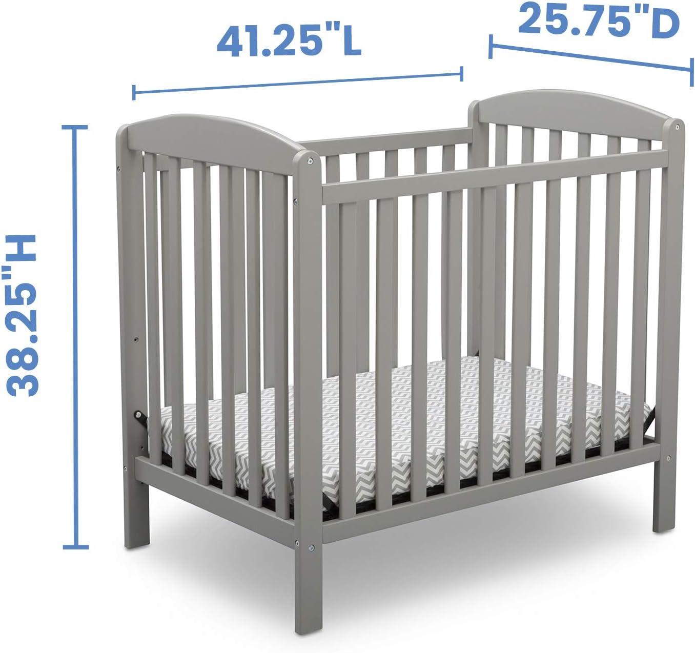 Delta Children Emery Mini Convertible Baby Crib with Mattress