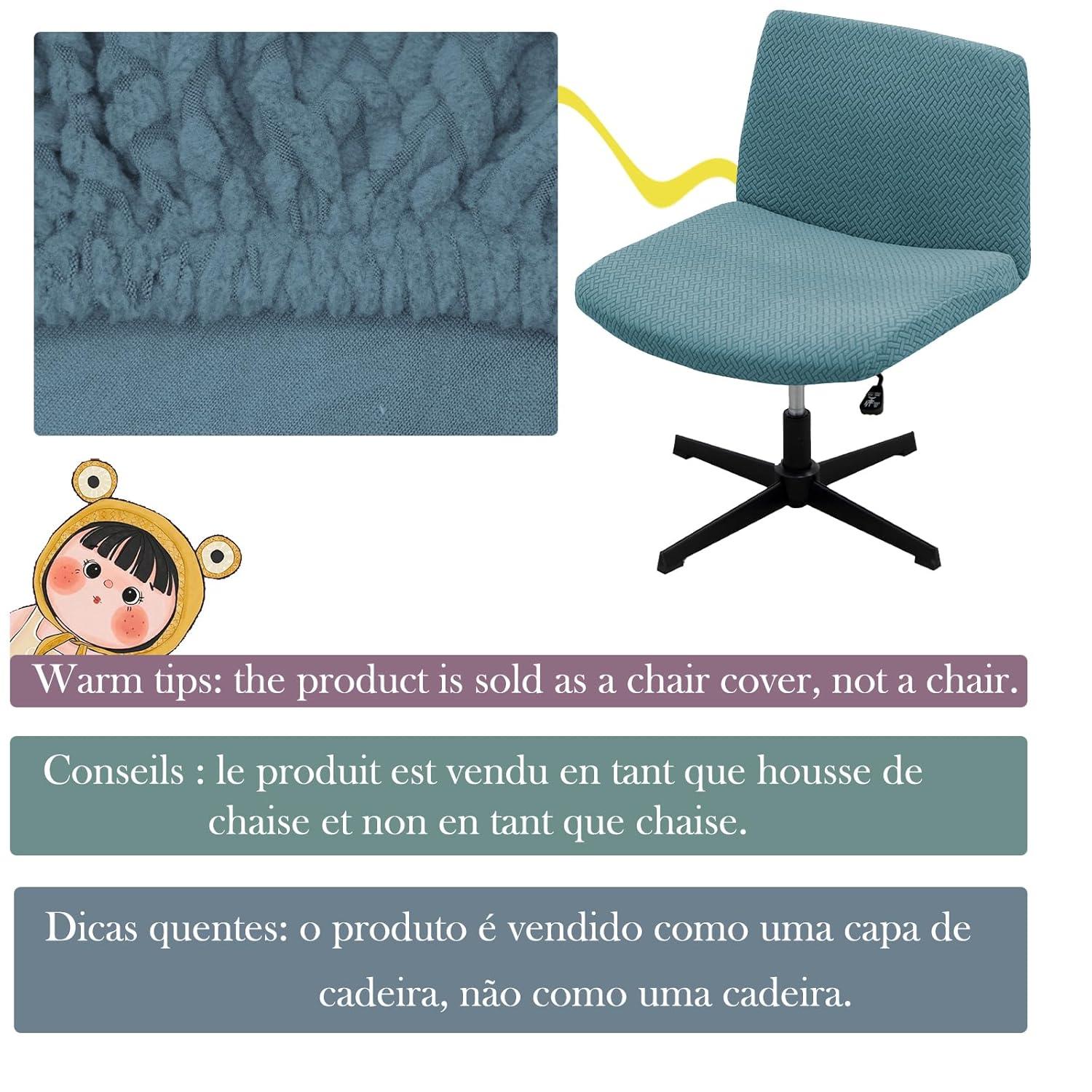 FDW Home Office Chair Armless Cross Legged Desk Chair with Swivel Base and Adjustable Height Upholstered in Faux Leather, Pink