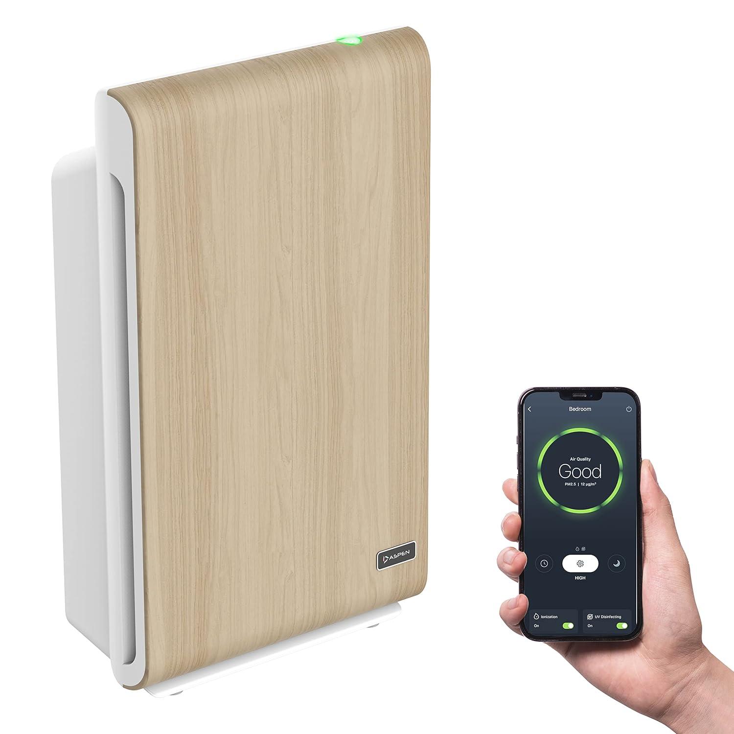 THE ASPEN Smart Air Purifier for Large Rooms  (Maximum 1500  Sq.Ft), H13 True HEPA Filter with PM2.5 Sensor/Alexa & Google/App Control/ Scheduling/ Removes 99.97% Particles