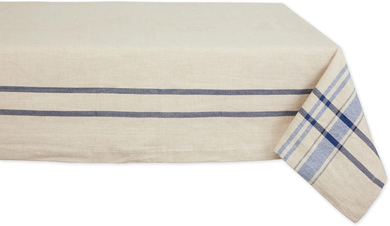 Nautical Blue French Stripe Tablecloth 60x104