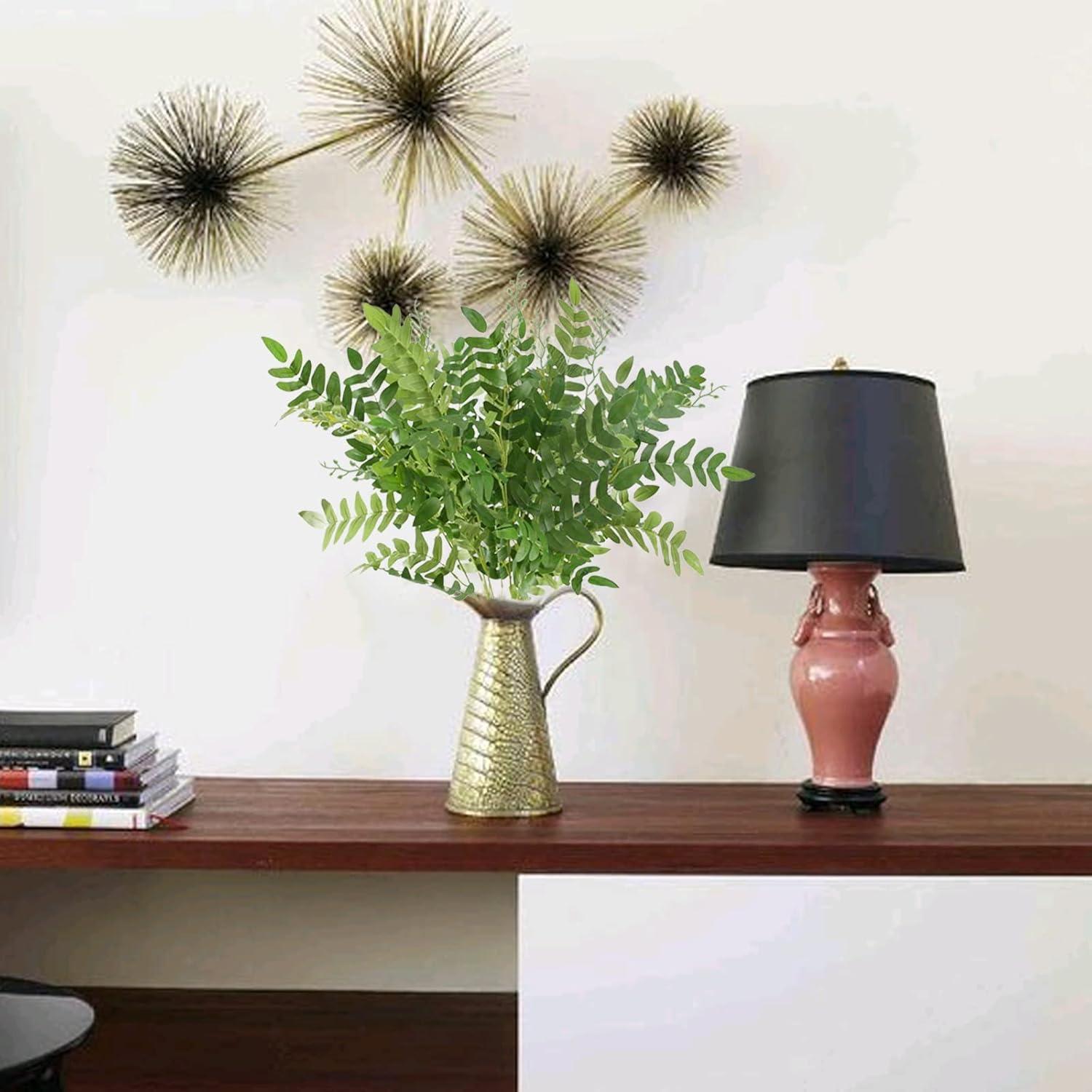 AILANDA 2 Bundles Artificial Greenery Stems Faux Shrub Bushes Silk Locust Green Leaf Bouquet Fake Plants for Home Decor Floral Arrangement Wedding Party Garden Farmhouse Centerpiece