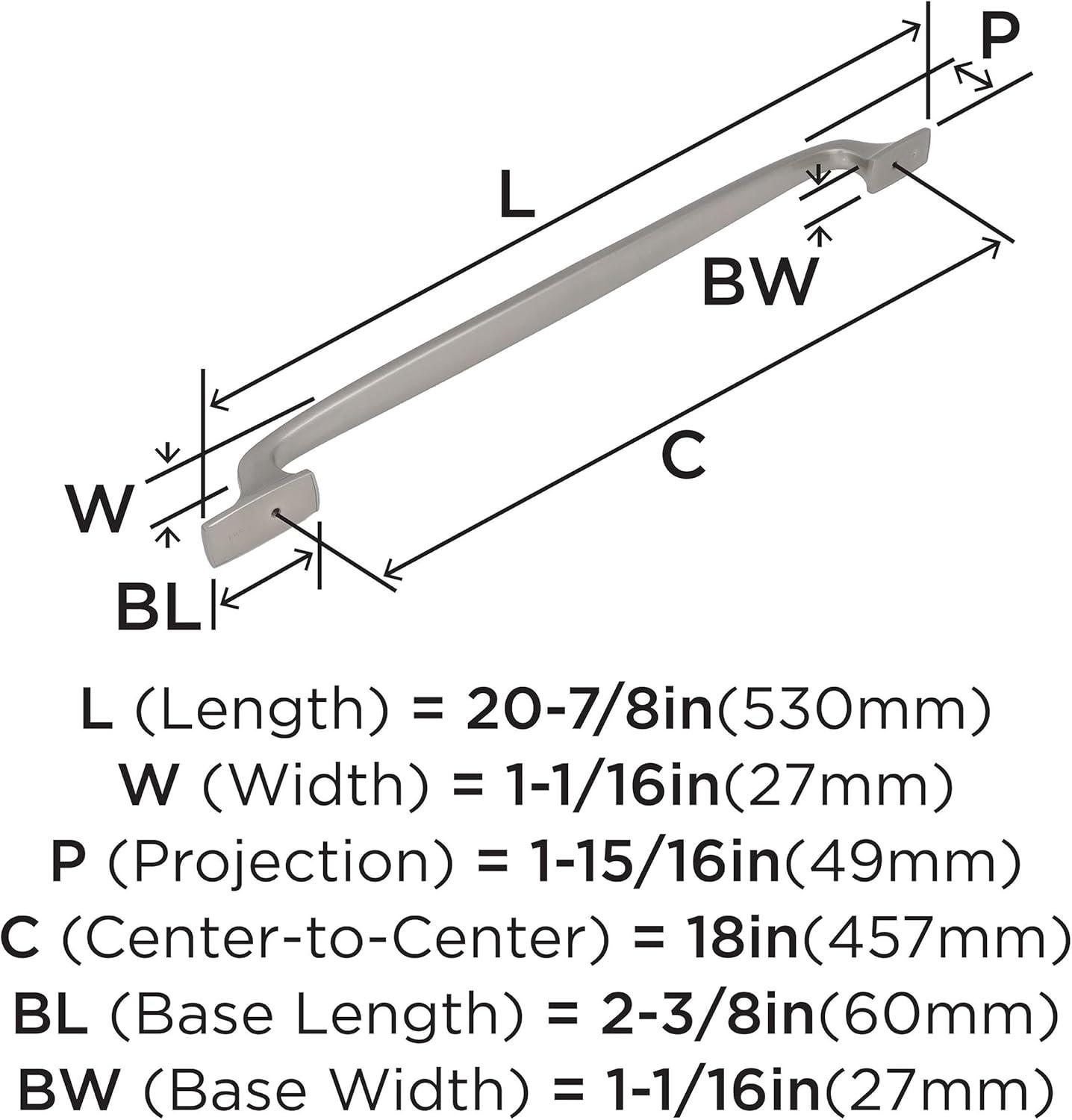Amerock Highland Ridge 18 inch (457mm) Center-to-Center Satin Nickel Appliance Pull