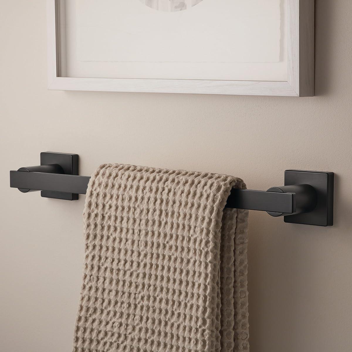 Matte Black Modern Wall Mounted Towel Bar