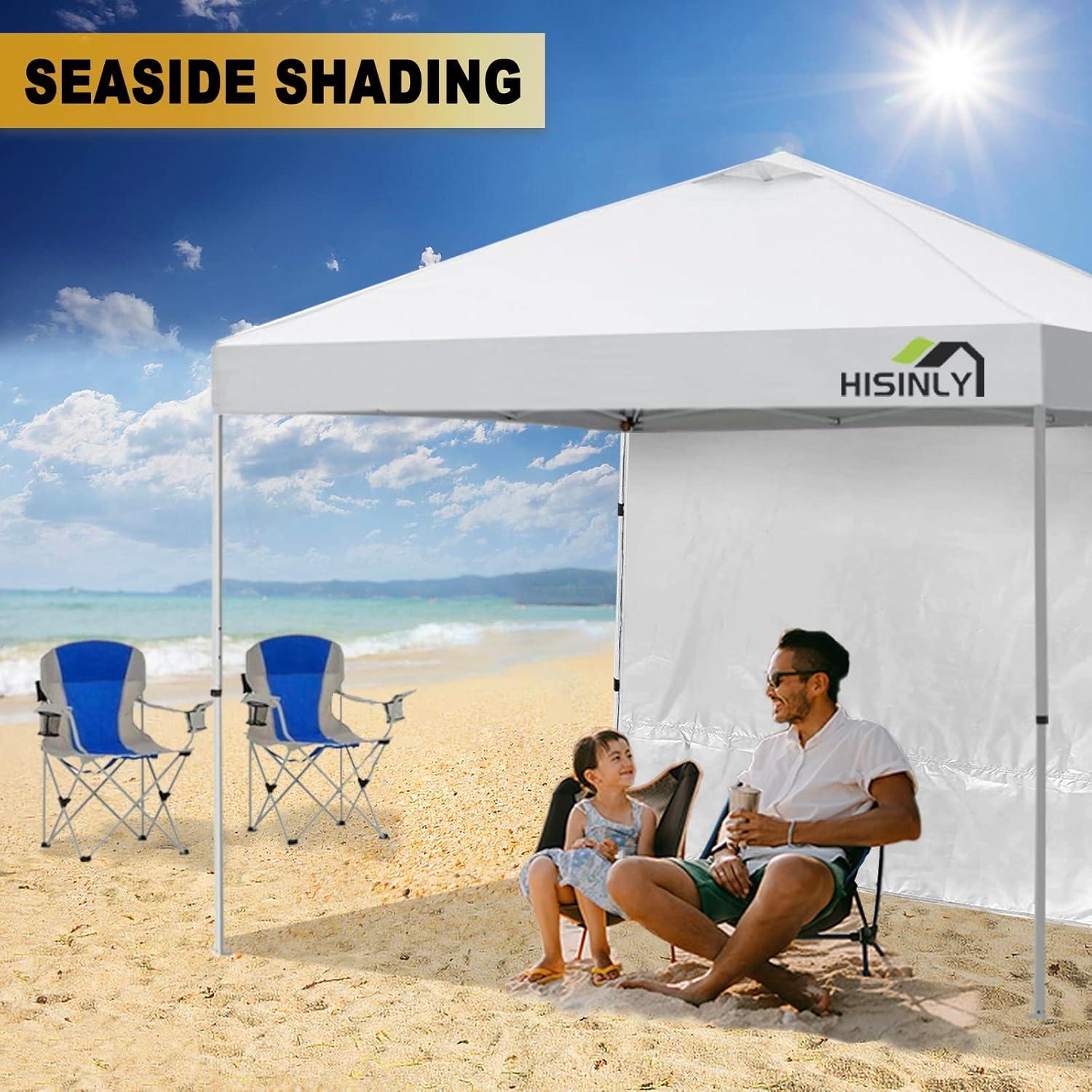 White 10x10 ft Waterproof UV Protection Canopy Sidewall