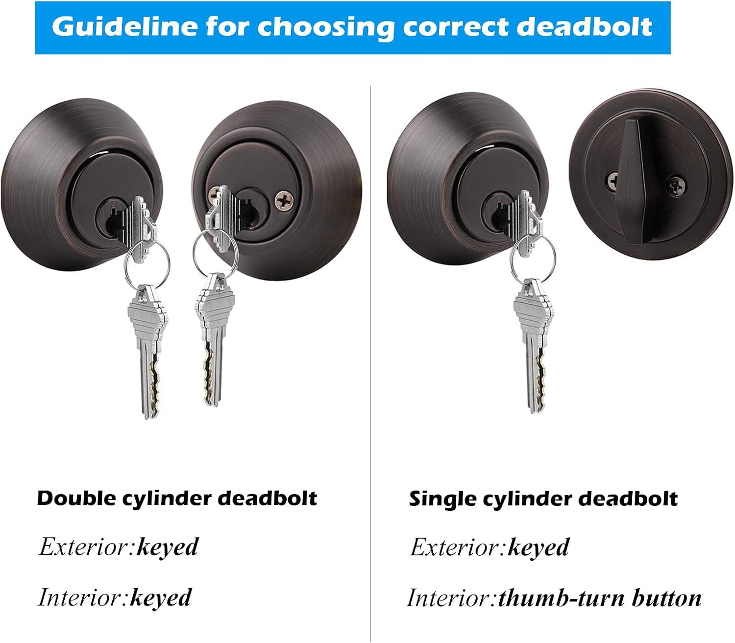 Oil Rubbed Bronze Double Cylinder Deadbolt Door Lock Set