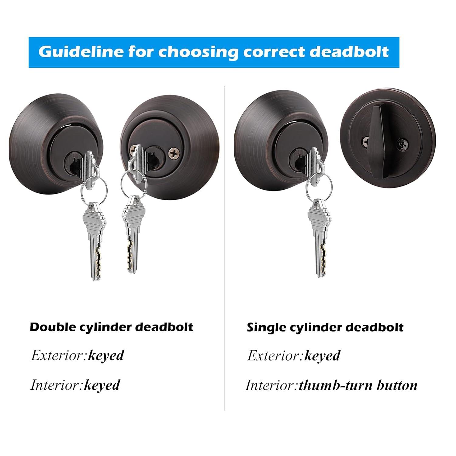 Gobrico 2 Keyed Alike Double Cylinder Deadbolts Door Locks with Same Key Oil Rubbed Bronze Finished
