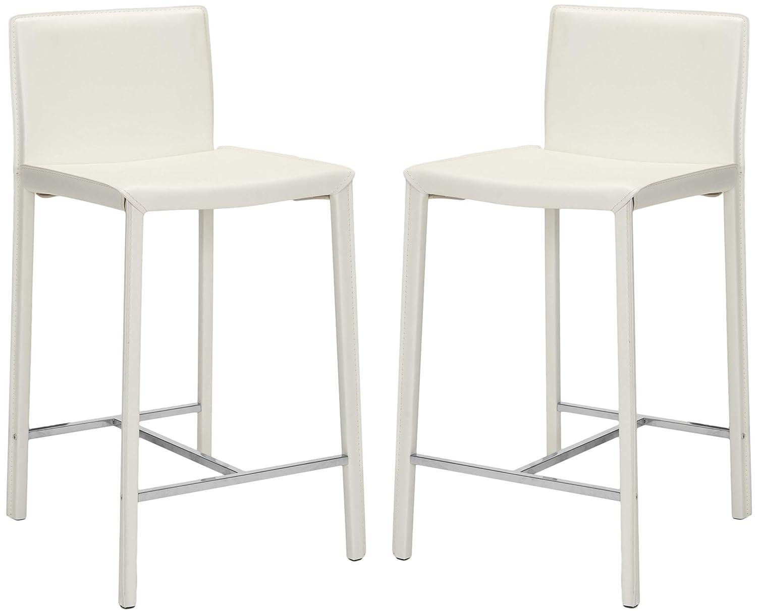 Jason 24" H Counter Stool (Set of 2) - FOX2003 - White - Safavieh Couture