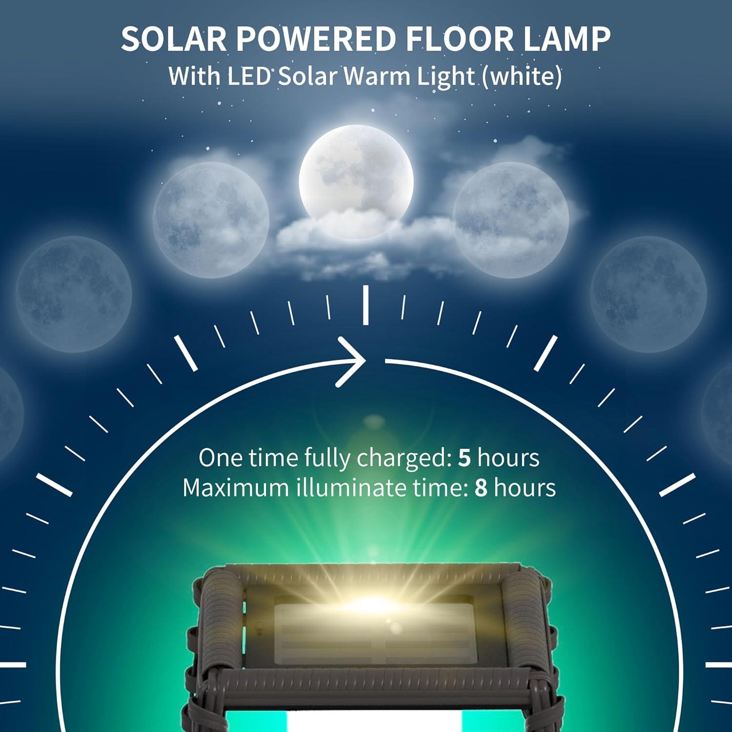 Outsunny Solar Powered Outdoor Floor Lamp