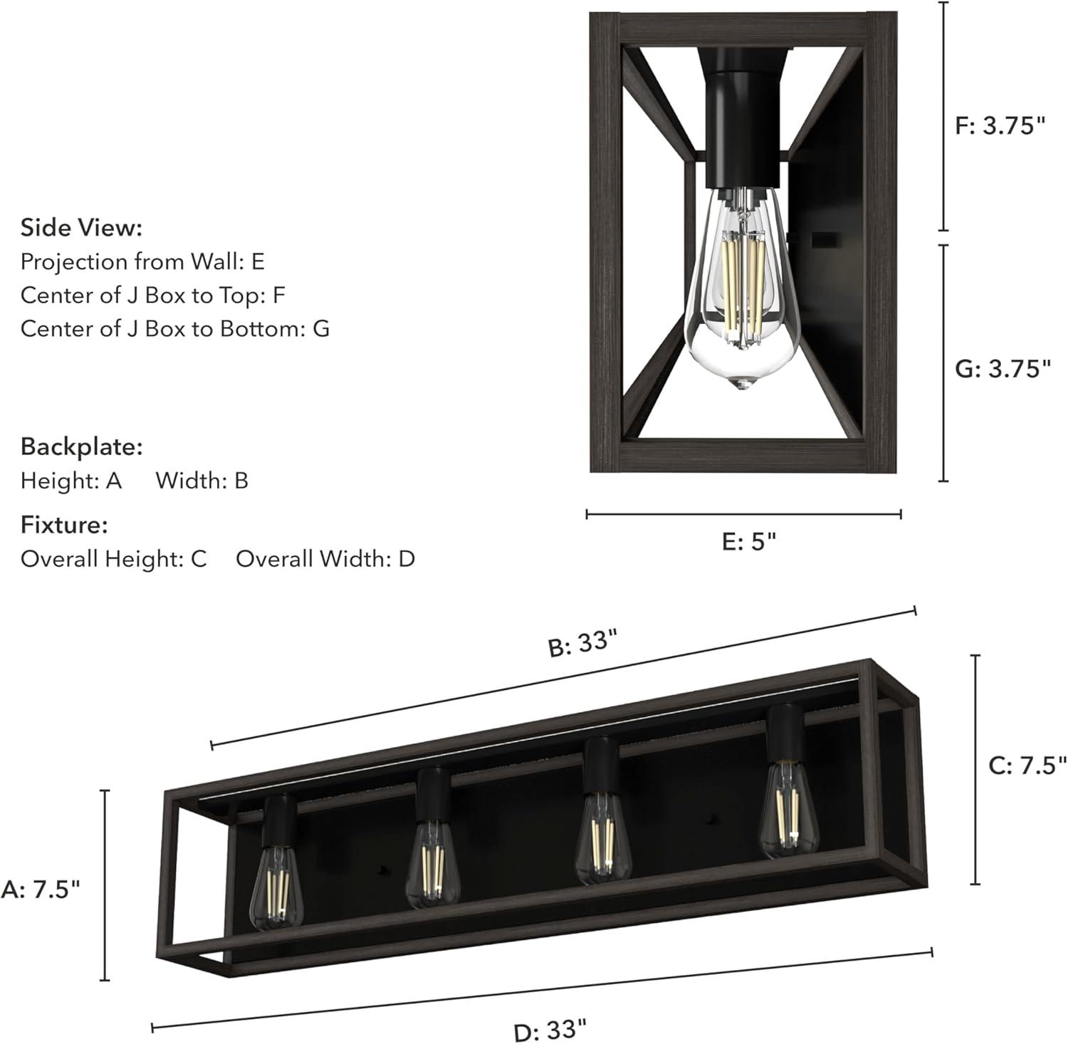 Squire Manor 4 Light Vanity Wall Light Fixture