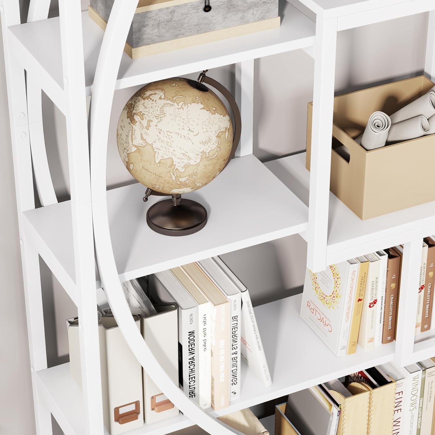 Tribesigns Bookshelf, Industrial 5-Tier Etagere Bookcase, 70.8 inch Tall Bookshelf with 8 Open Storage Shelf, Book Shelf Display Tack Shelving Unit for Home Office Living Room, Rustic Brown