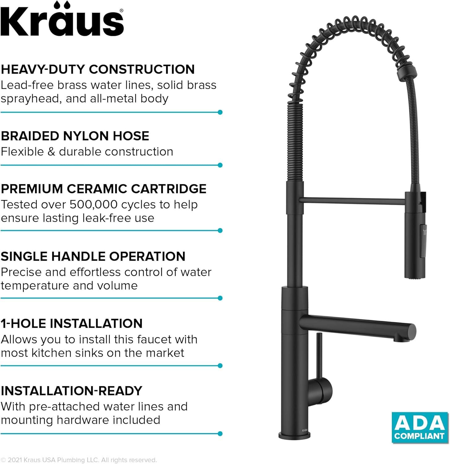 Artec Pro Commercial Style Pull-Down Single Handle Kitchen Faucet with Pot Filler