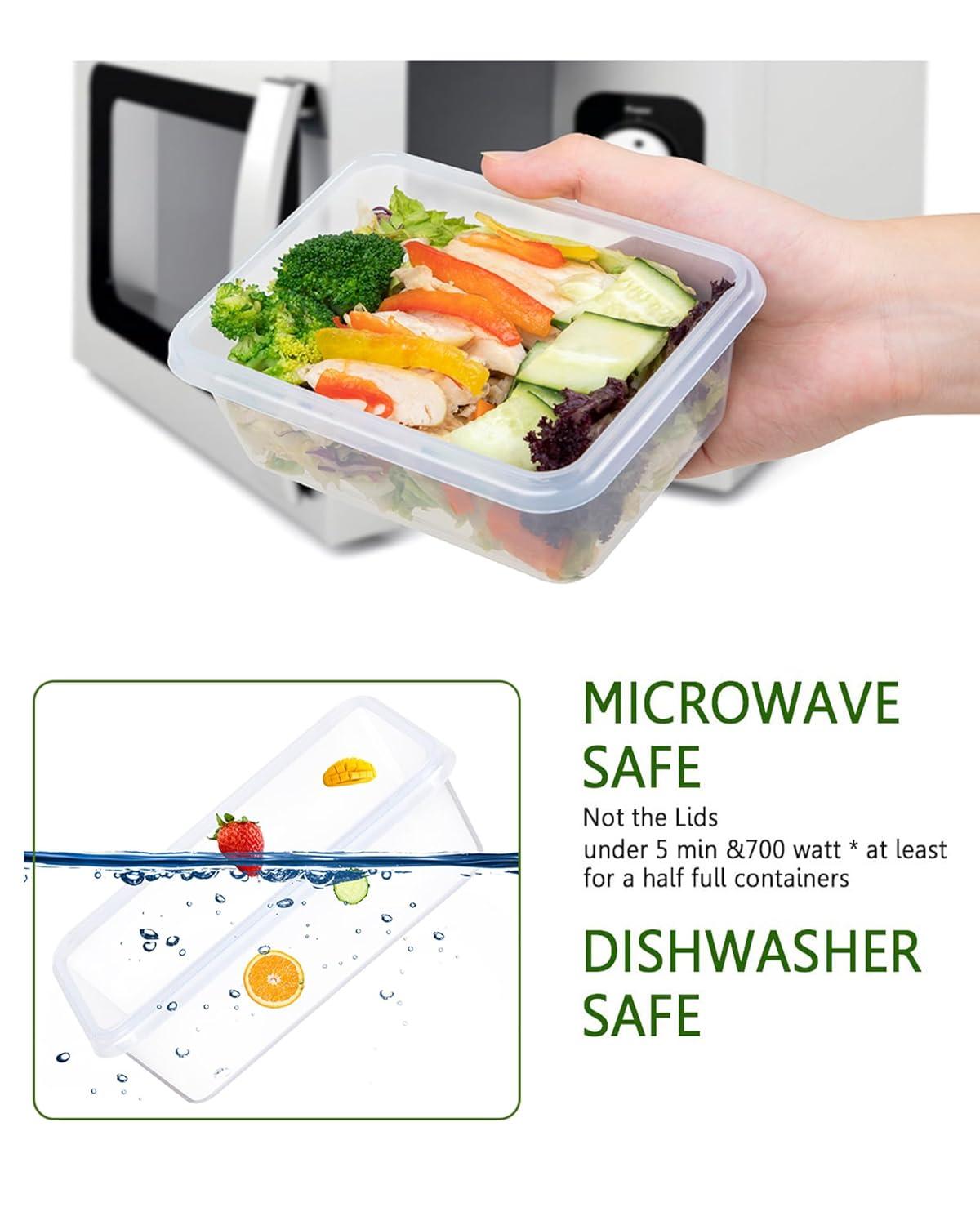 32 Piece Food Storage Container with Lids (16 Containers + 16 Lids) - Plastic Food Containers with Lid, Airtight Leak Proof Snap Lock, BPA Free Storage Containers