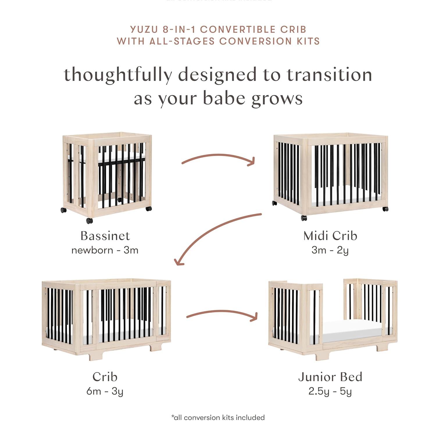 Yuzu 8-In-1 Convertible Crib With All-Stages Conversion Kits