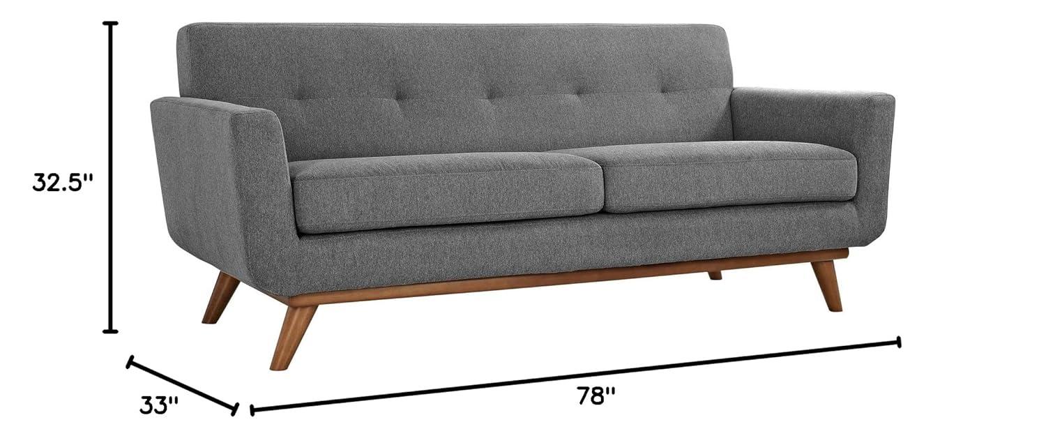 Engage Performance Velvet Loveseat Gray - Modway: Upholstered Rubberwood Frame, 2-Seater for Living Room
