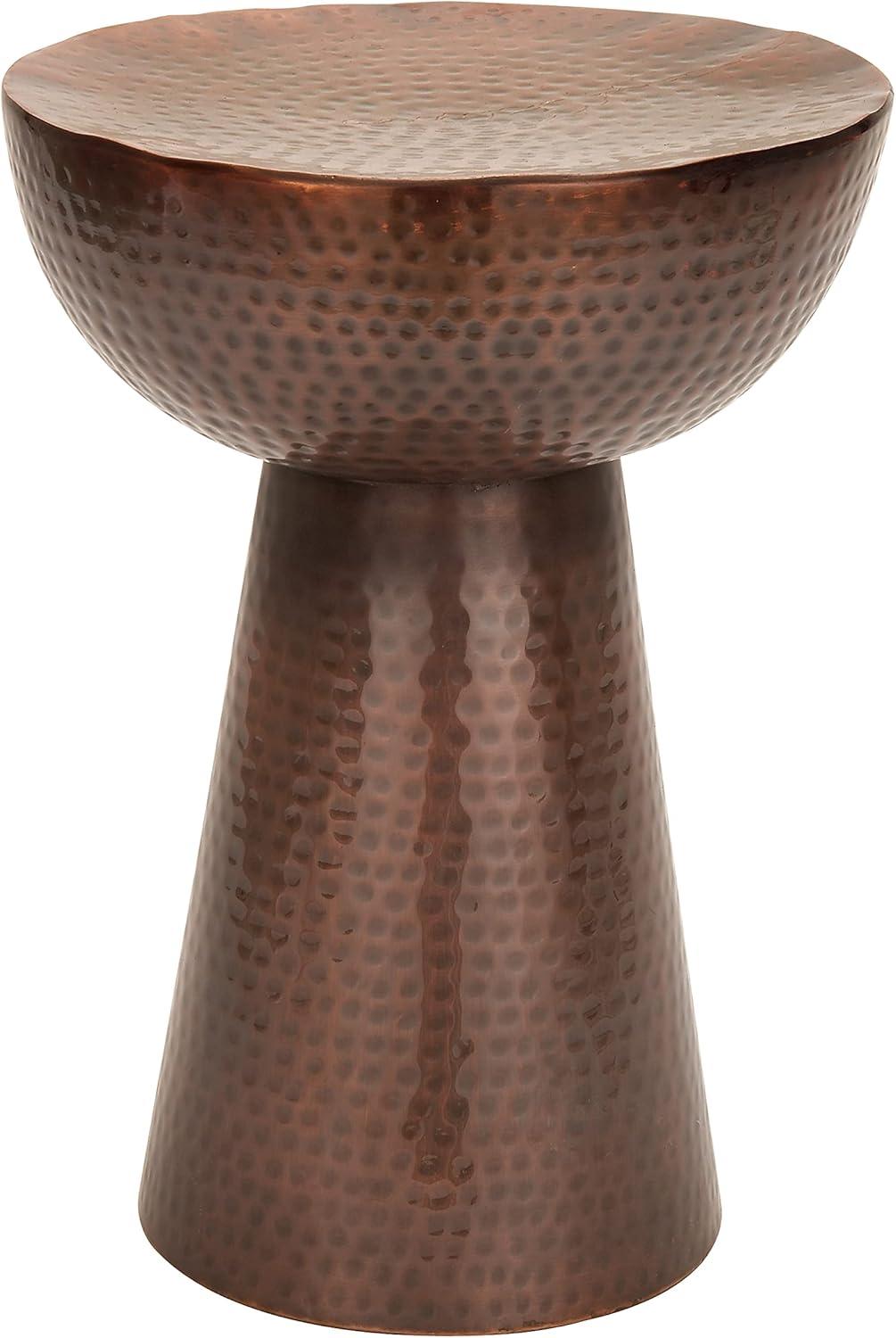 Ivy Bronx Dolina Metal Handmade Side End Accent Table with Hammered Design