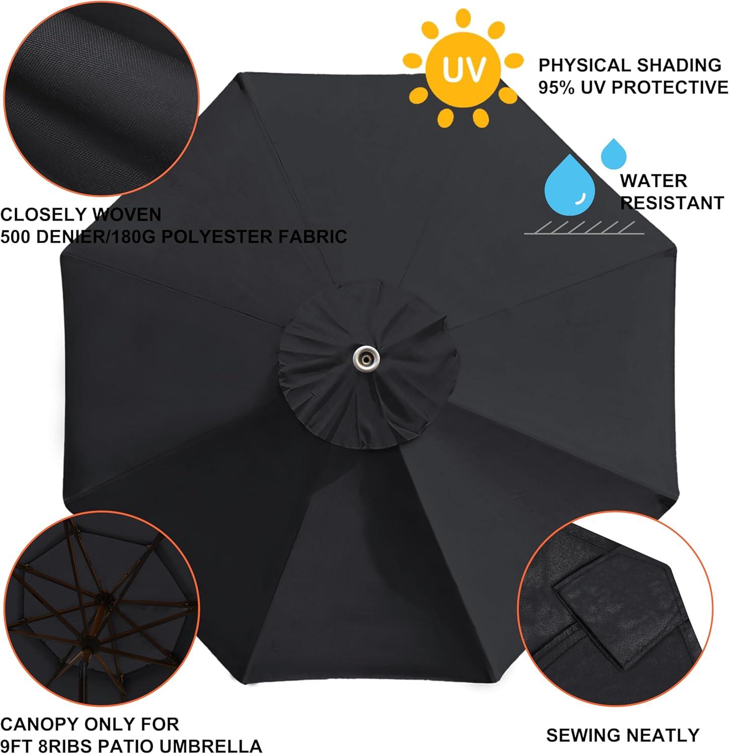 Arlmont & Co. Caeleb Fabric Replacement Cover 8 Ribs Market Patio Umbrella Cover