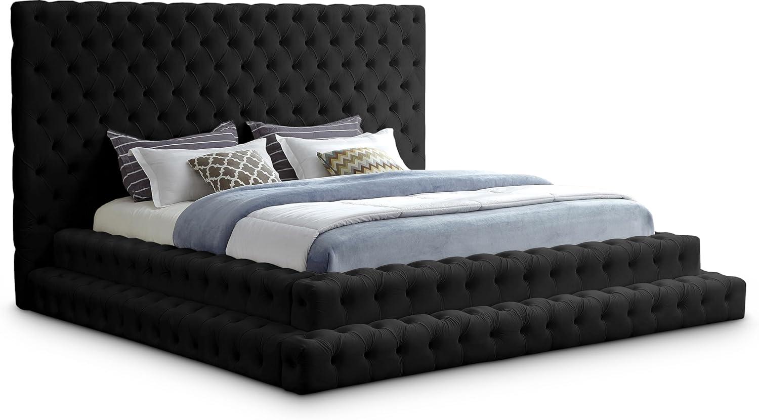 Meridian Furniture Revel Black Velvet King Bed