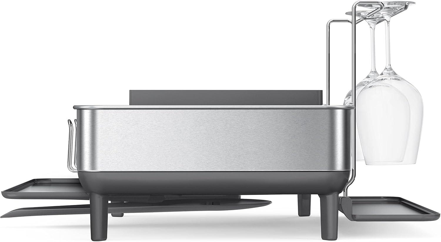 Simplehuman Kitchen Dish Drying Rack, Brushed Stainless Steel
