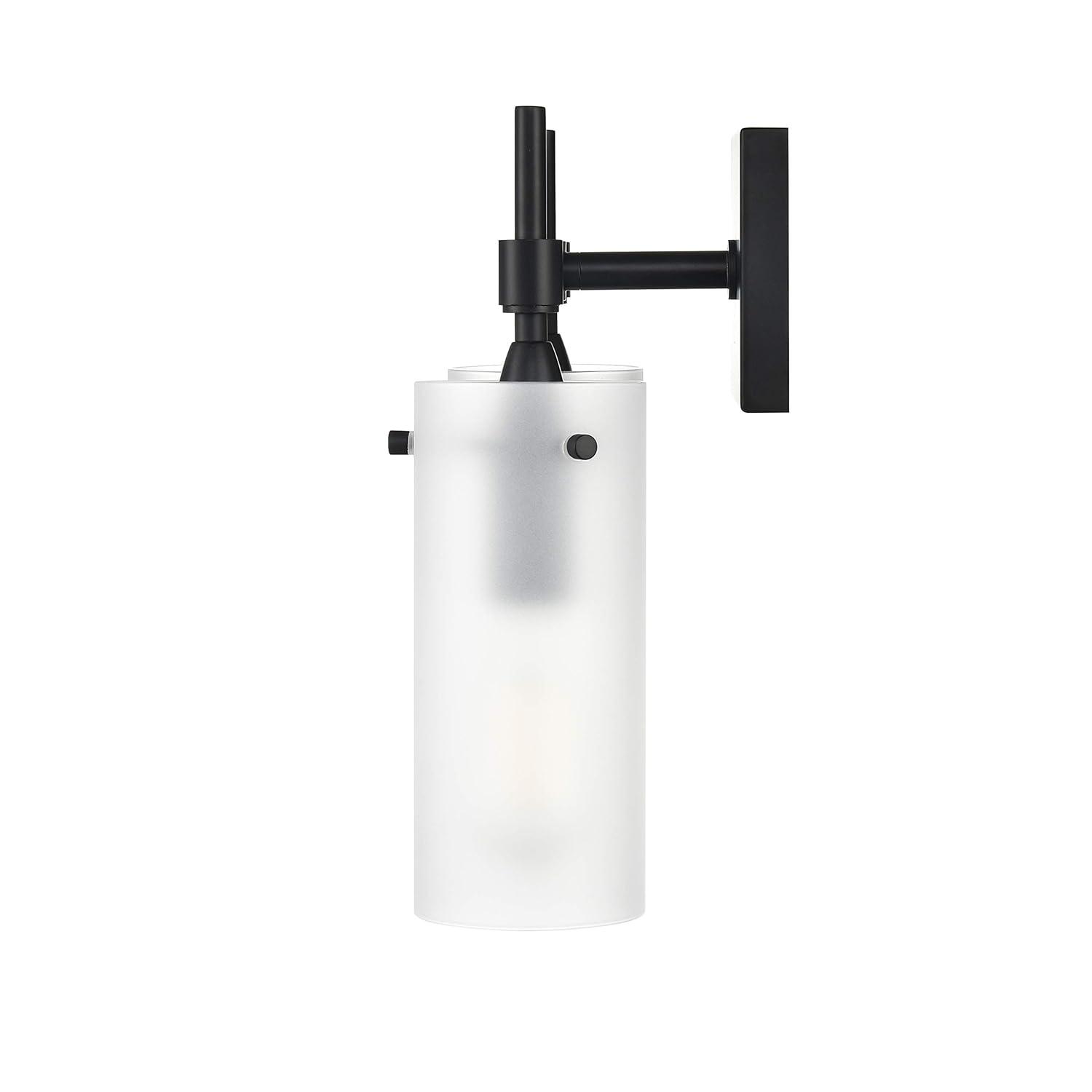 Linea di Liara Effimero Modern Farmhouse Bathroom Vanity Lights Fixtures 3 Lights Over Mirror Matte Black Vanity Lights for Bathroom Light Fixtures Industrial Lighting Frosted Glass Covers, UL Listed