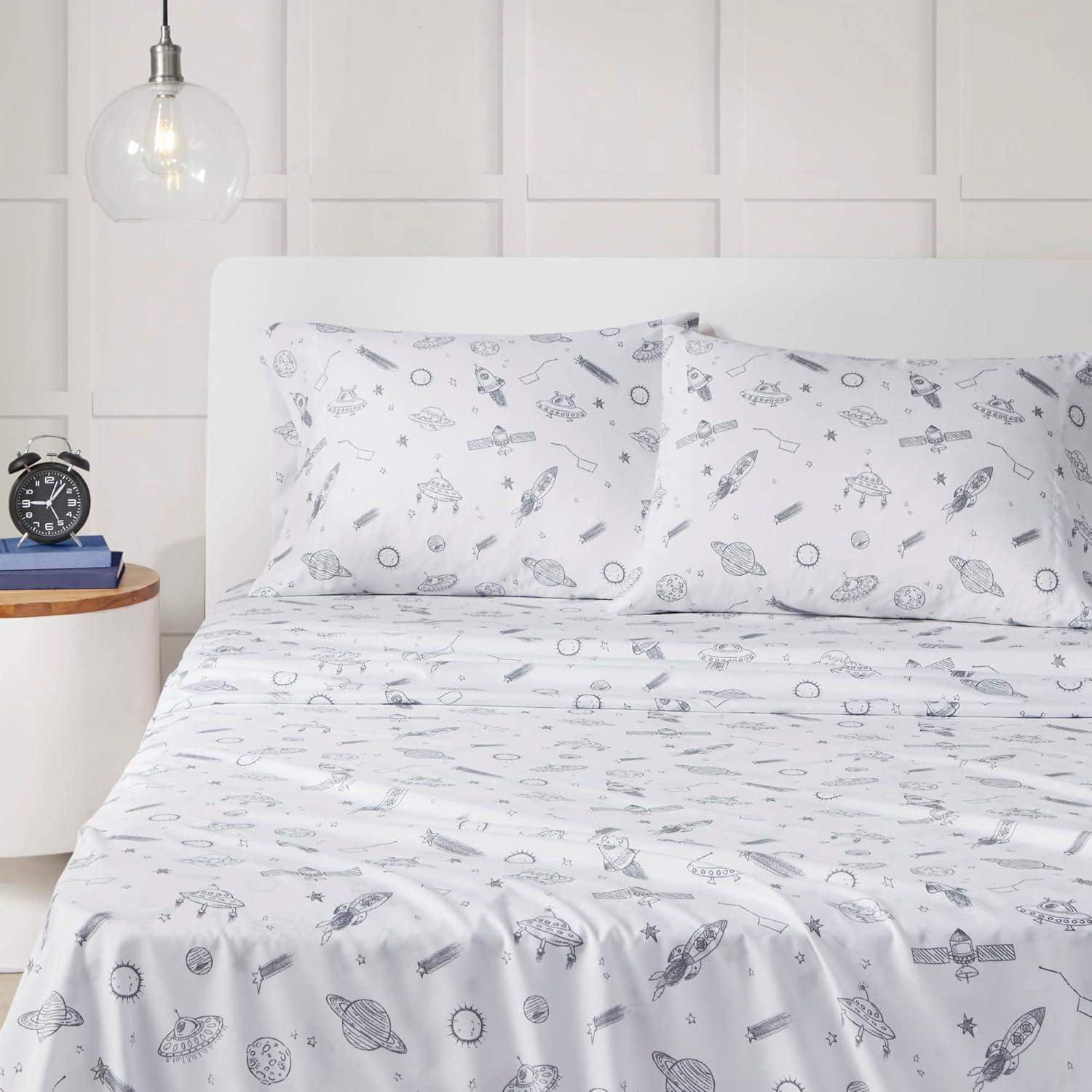 Whales Printed Microfiber Sheet Set