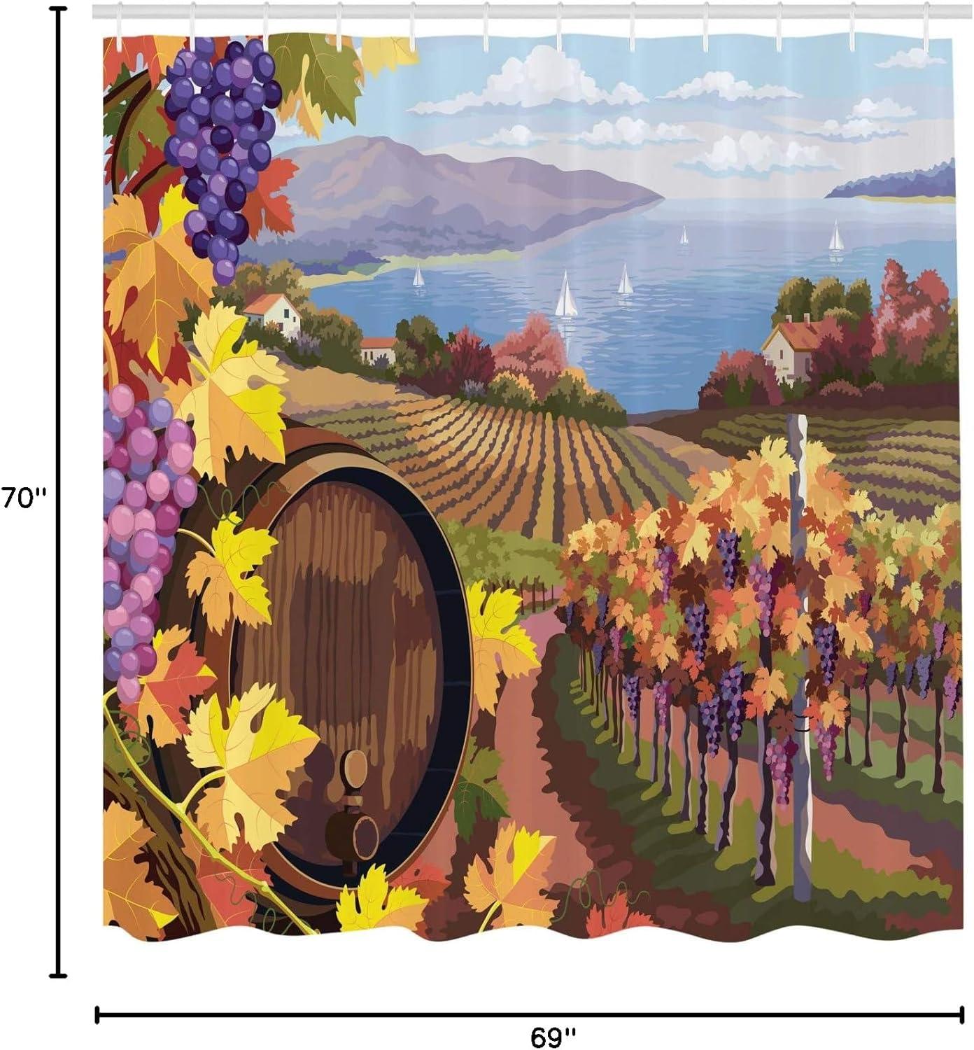 Ambesonne Retro Shower Curtain, Car Wash Sign Commercial, 69"Wx70"L, Red Teal