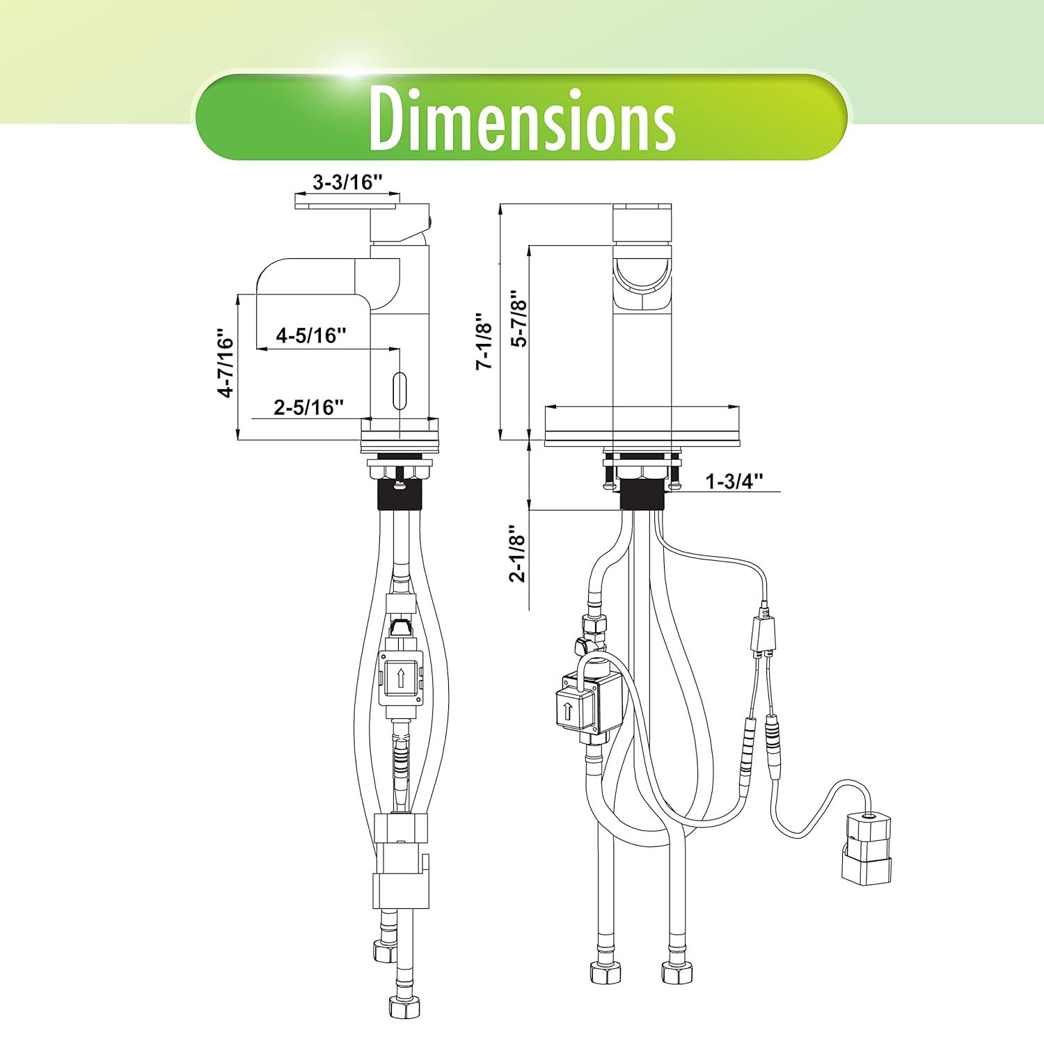 Homewerks Brushed Nickel Motion Sensing Single-Handle Bathroom Faucet