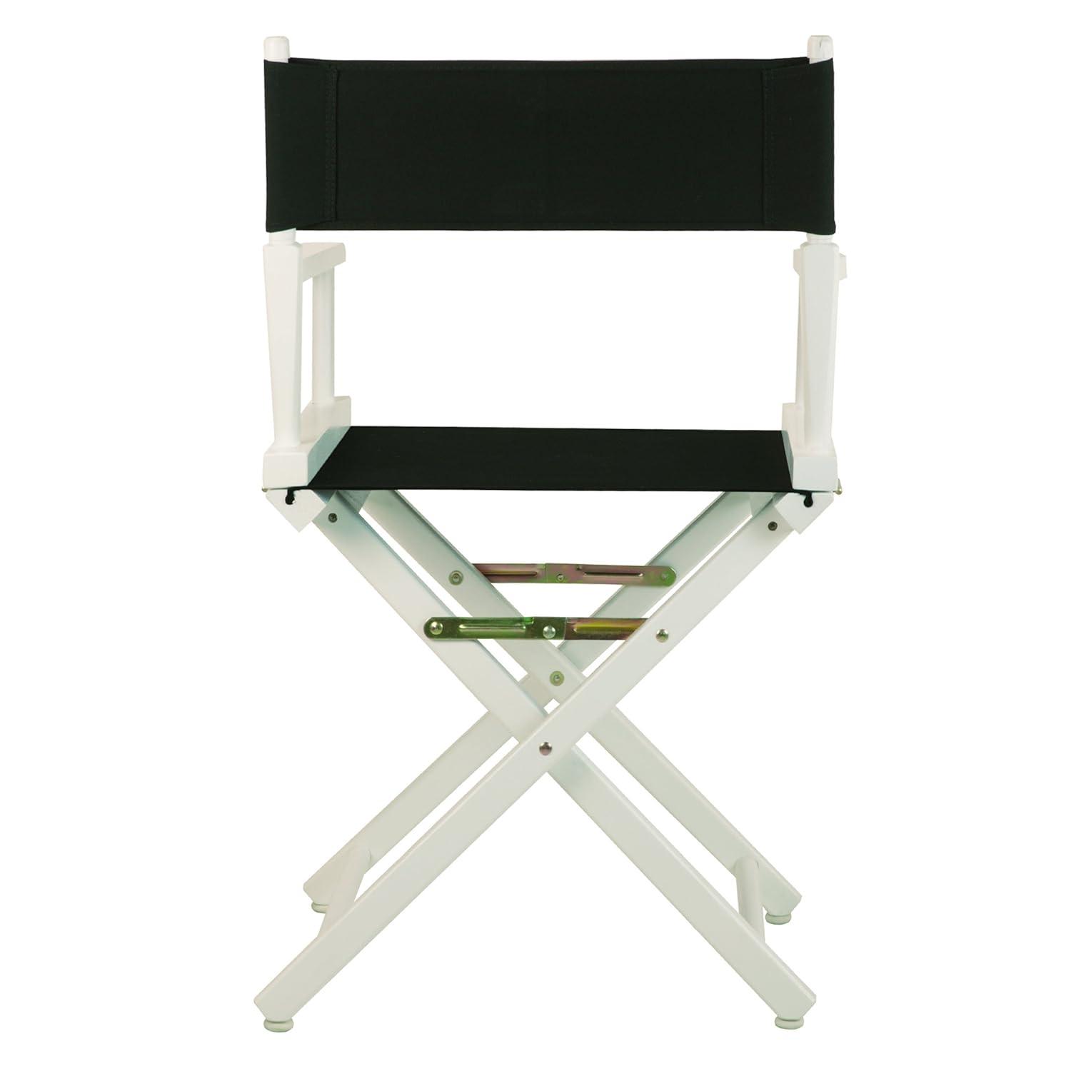 Casual Home 18" Director's Chair White Frame with Black Canvas
