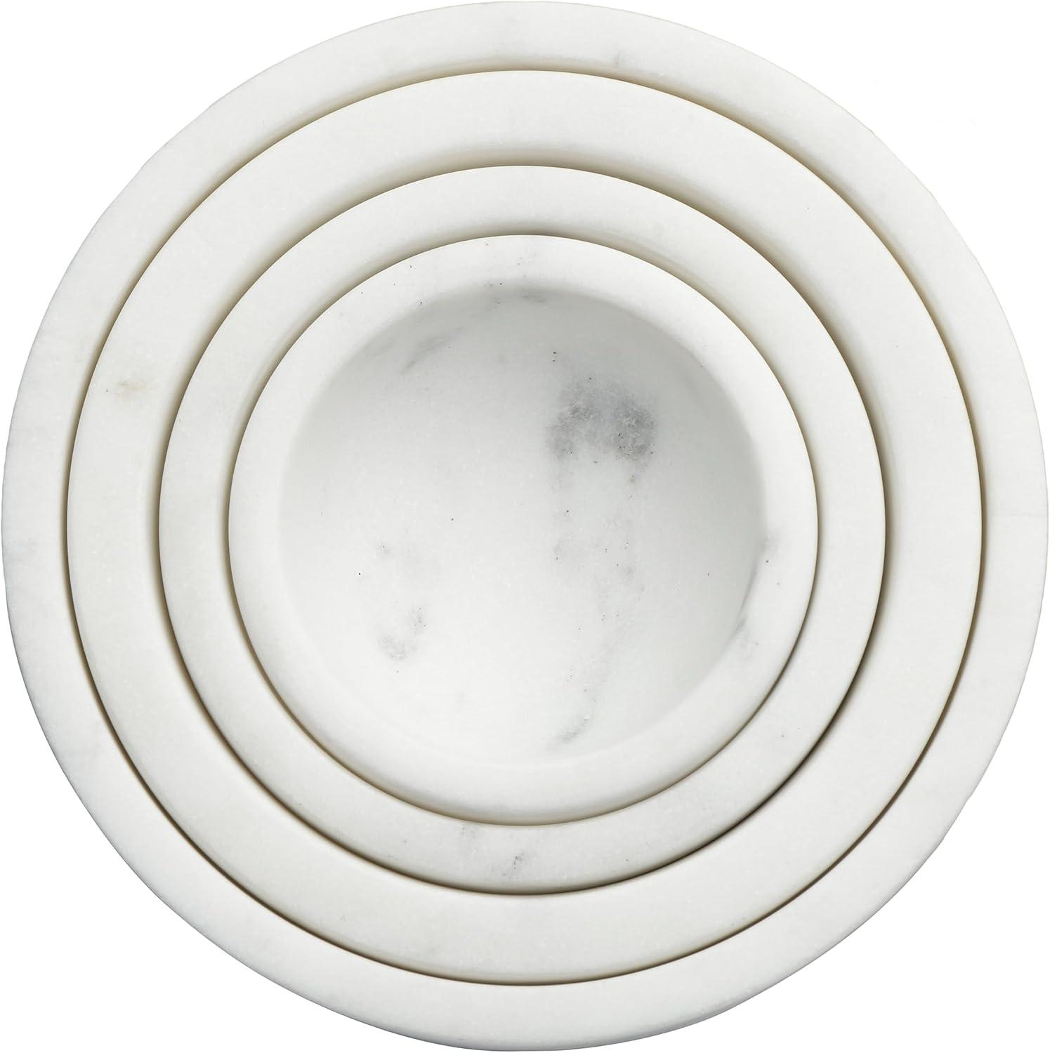 Creative Co-Op White Marble Bowls (Set of 4)