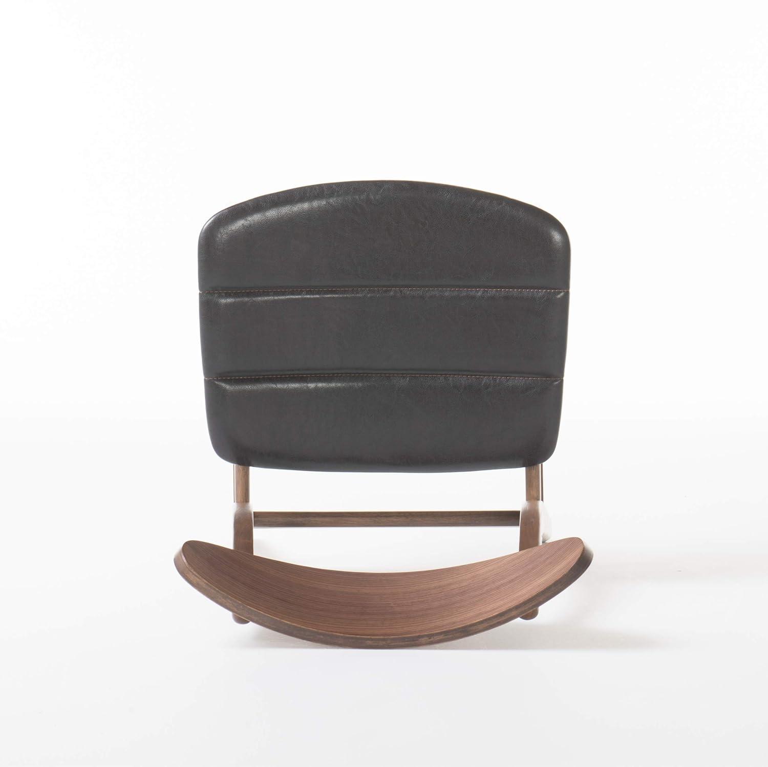 Christopher Knight Home Anise Leather / Walnut Dining Chairs, 2-Pcs Set, Dark Brown / Walnut Finish 2-Pcs Set Dark Brown / Walnut Finish