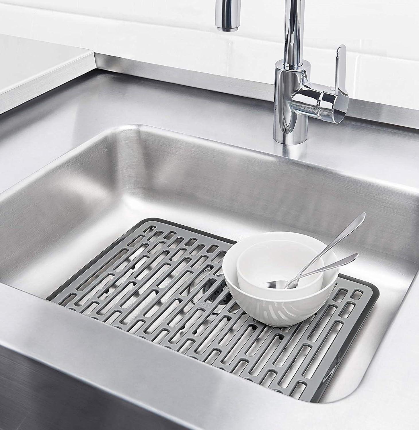 Large Gray Silicone Square Sink Mat