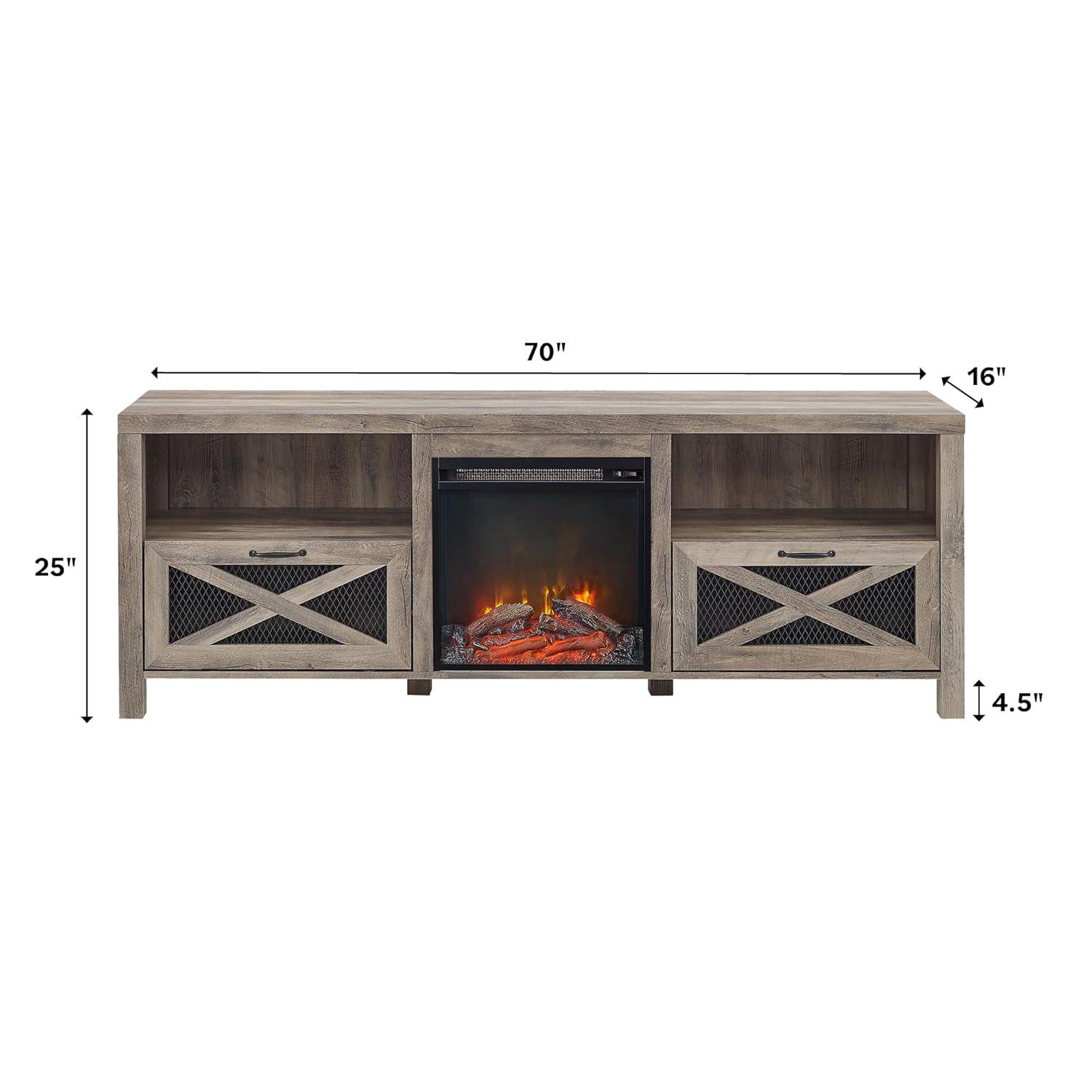 Tansey 70" Media Console with Electric Fireplace