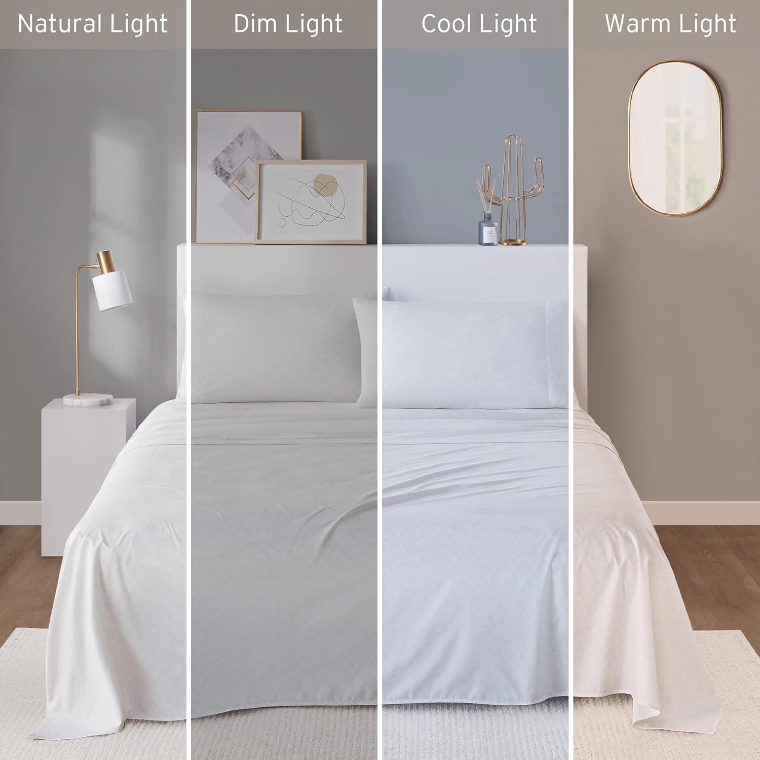 Intelligent Design Queen Print Microfiber All Season Soft Wrinkle Free Sheet Set Beige: Machine Washable, Elastic Fitted Sheet, OEKO-TEX Certified