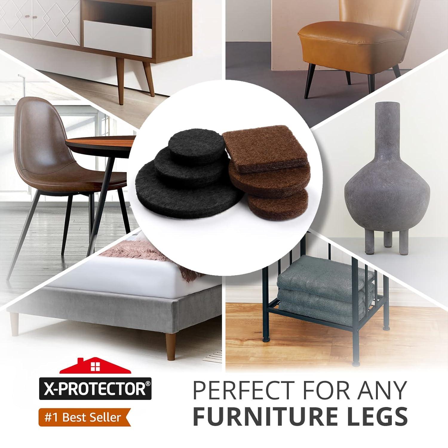 235-Piece Brown and Black Felt Furniture Pads Set