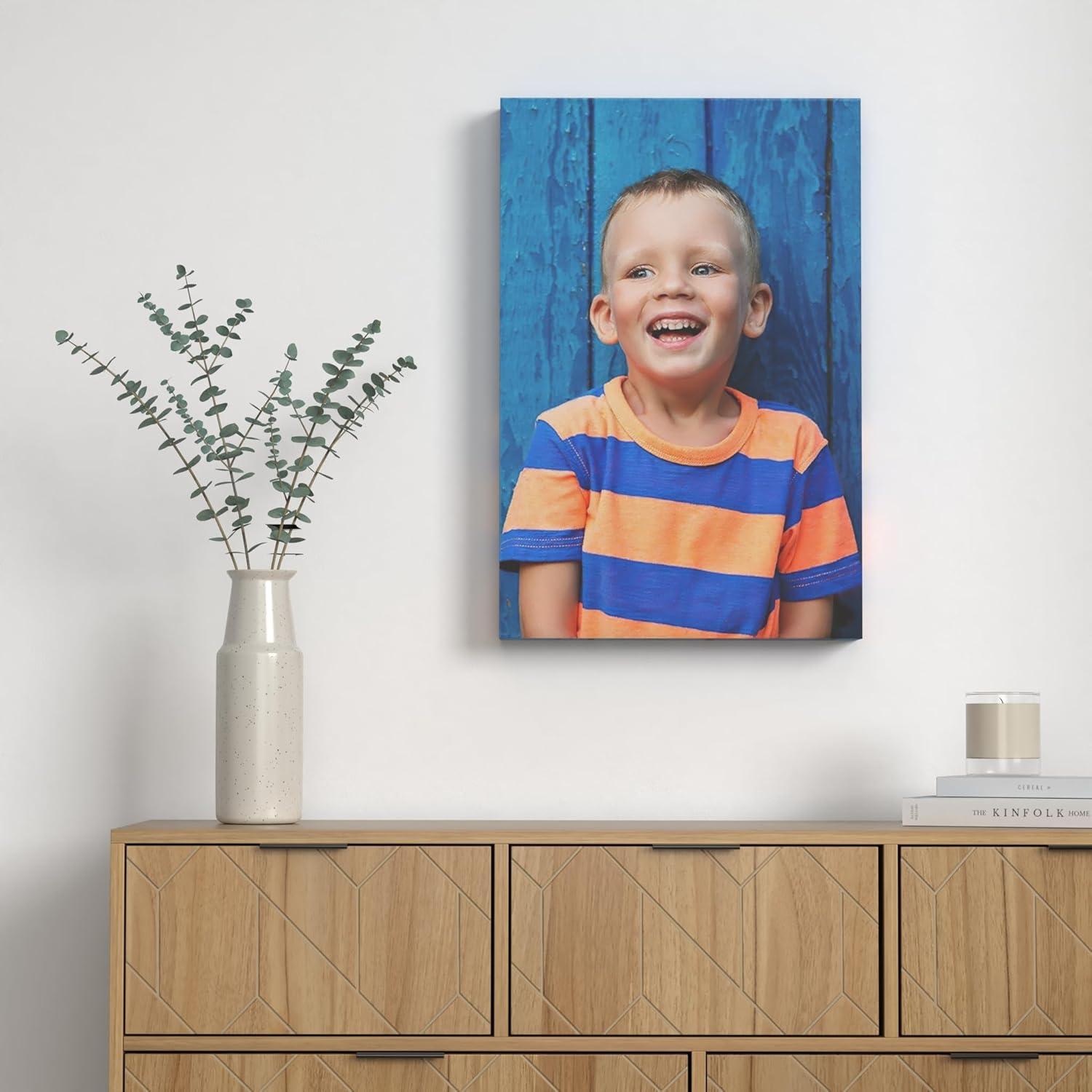 Personalized 24" x 16" Custom Photo Canvas Print with Wood Frame