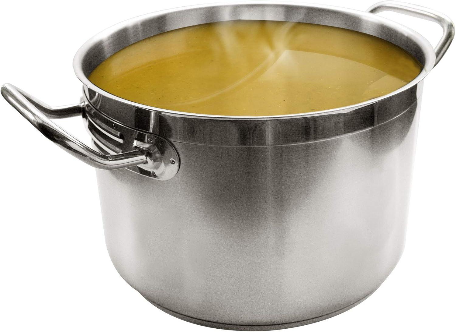 16 Quart Stainless Steel Induction-Ready Stock Pot with Lid