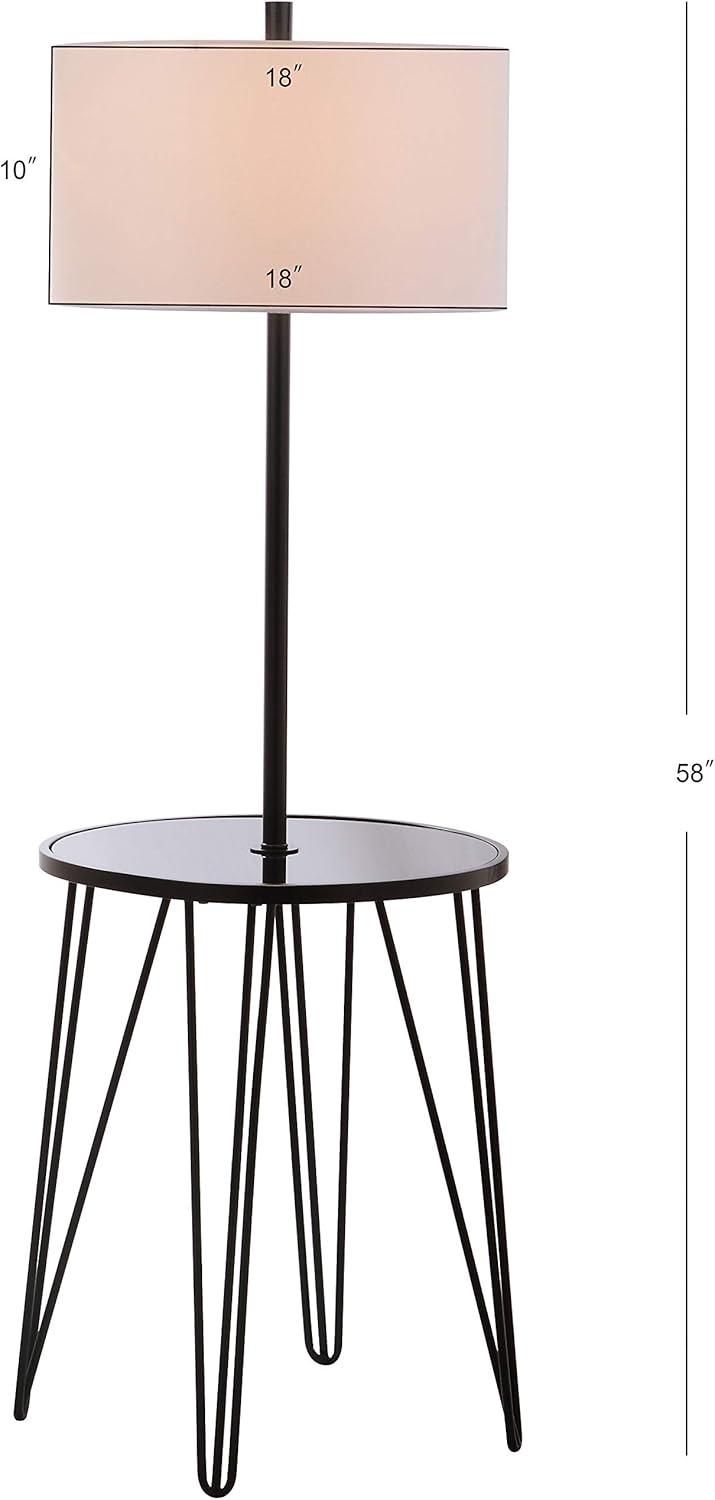 Ivy Bronx Dellinger 58'' Black Tray Table Floor Lamp