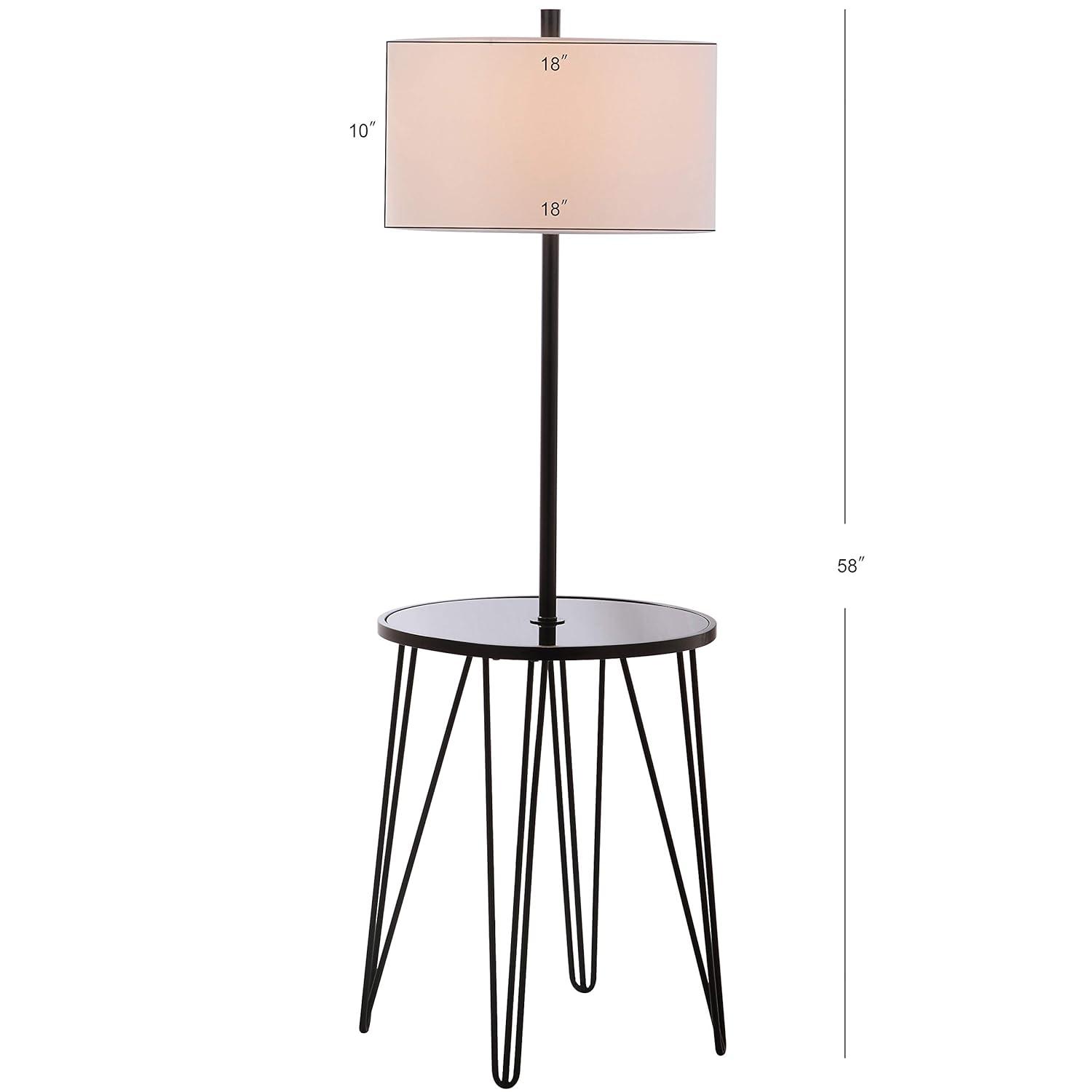 Ivy Bronx Dellinger 58'' Black Tray Table Floor Lamp