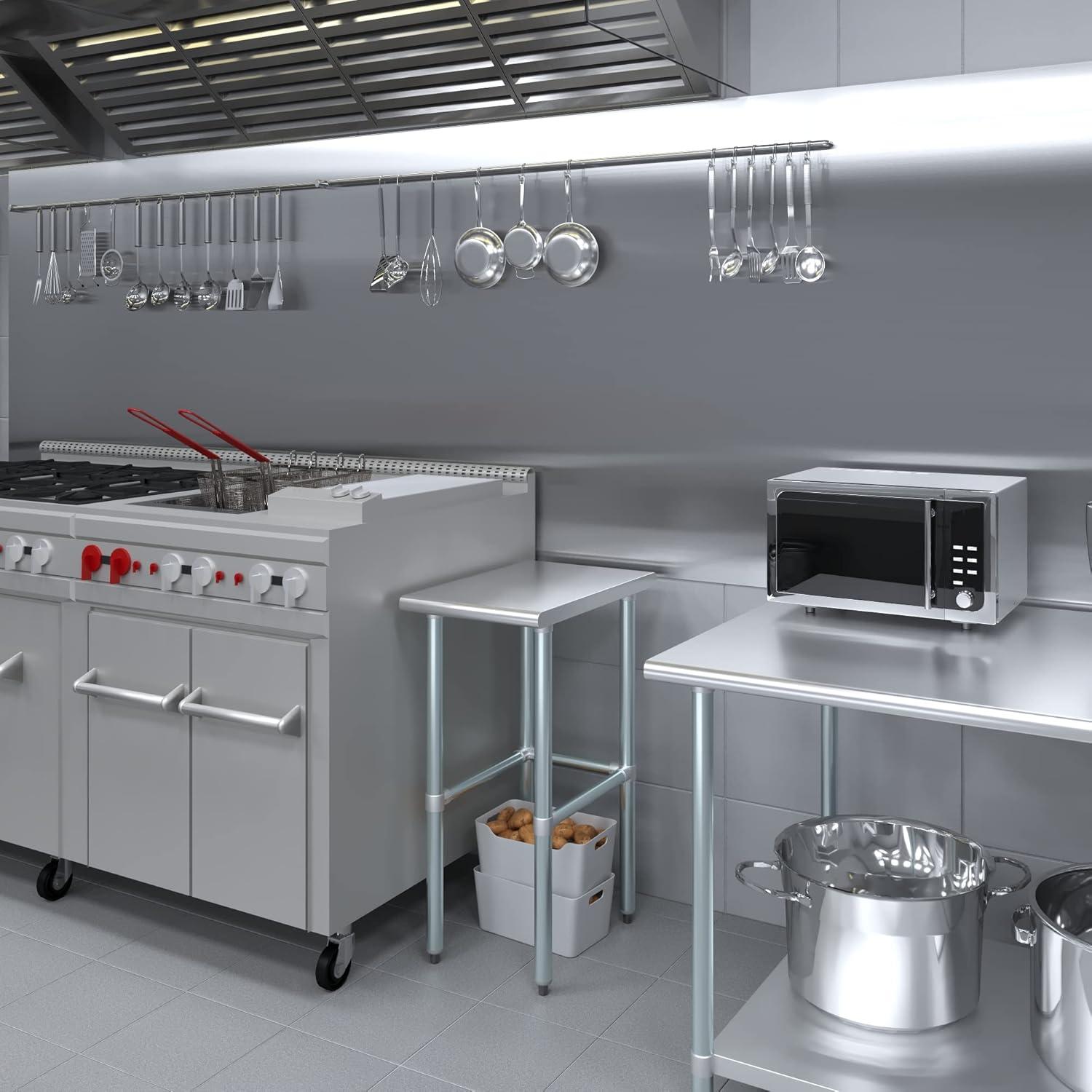 Amgood Stainless Steel Open Base Work Table