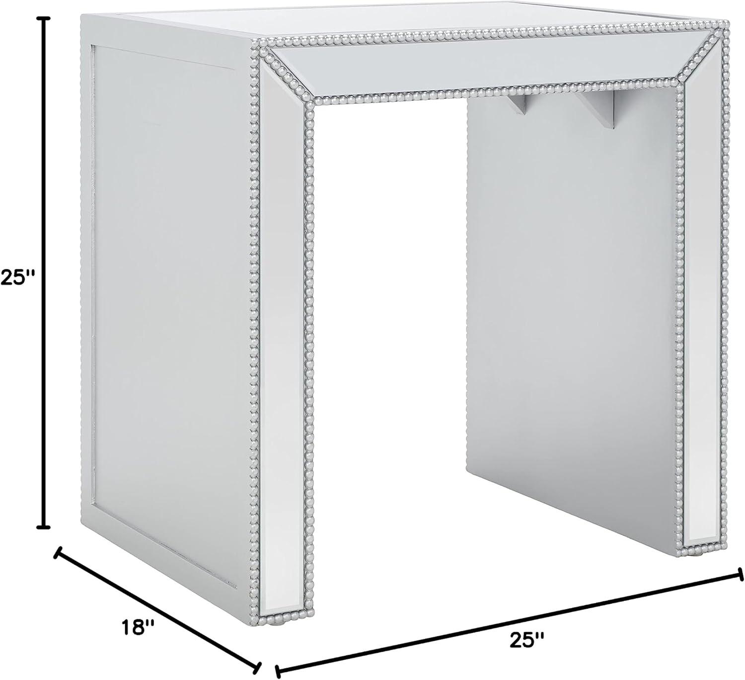 Laken Mirrored Accent Table - Silver/Mirror - Safavieh