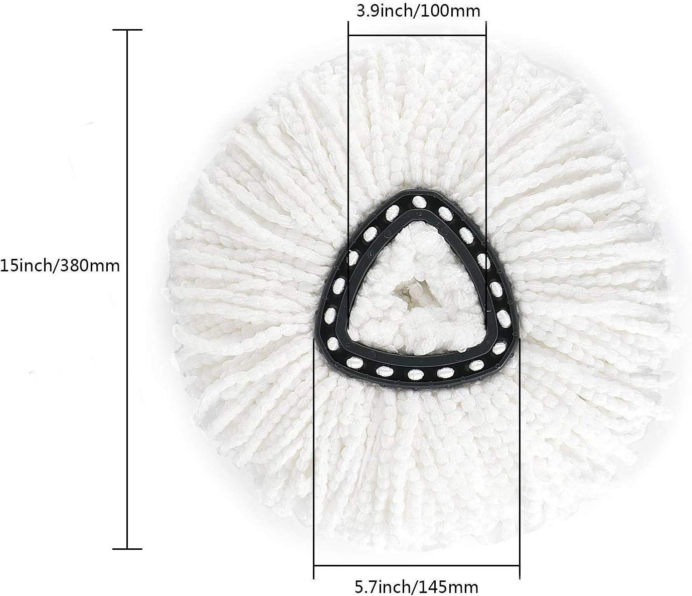 3 Pack Triangle Spin Mop Heads Replacements, Machine Washable Microfiber Spin Mop Refills for Floor Cleaning, Easy to Replace