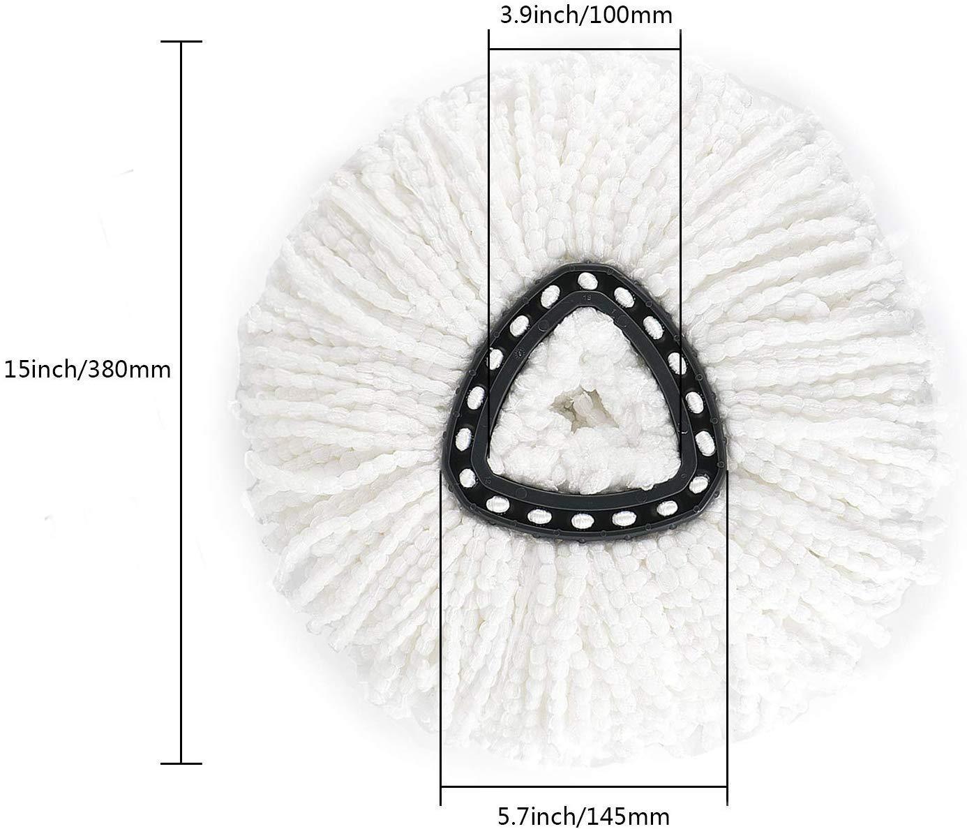 3 Pack Triangle Spin Mop Heads Replacements, Machine Washable Microfiber Spin Mop Refills for Floor Cleaning, Easy to Replace