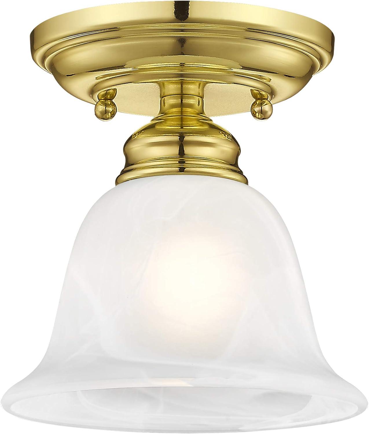 Livex Lighting Essex 1 - Light Flush Mount in  Polished Brass