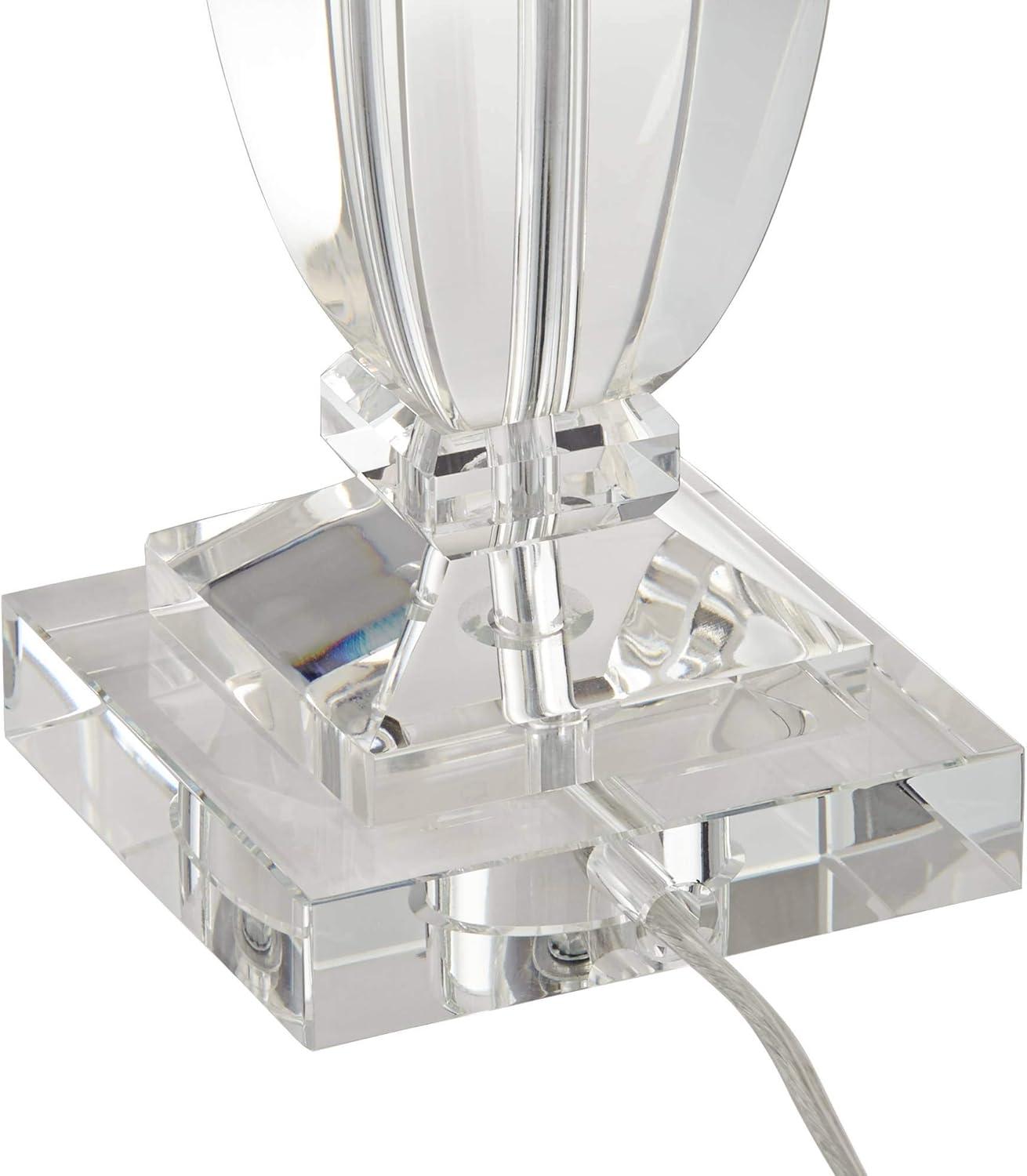 Vienna Full Spectrum Traditional Table Lamp 25" High Crystal Body Gray Tapered Drum Shade for Living Room Bedroom Bedside Nightstand Family