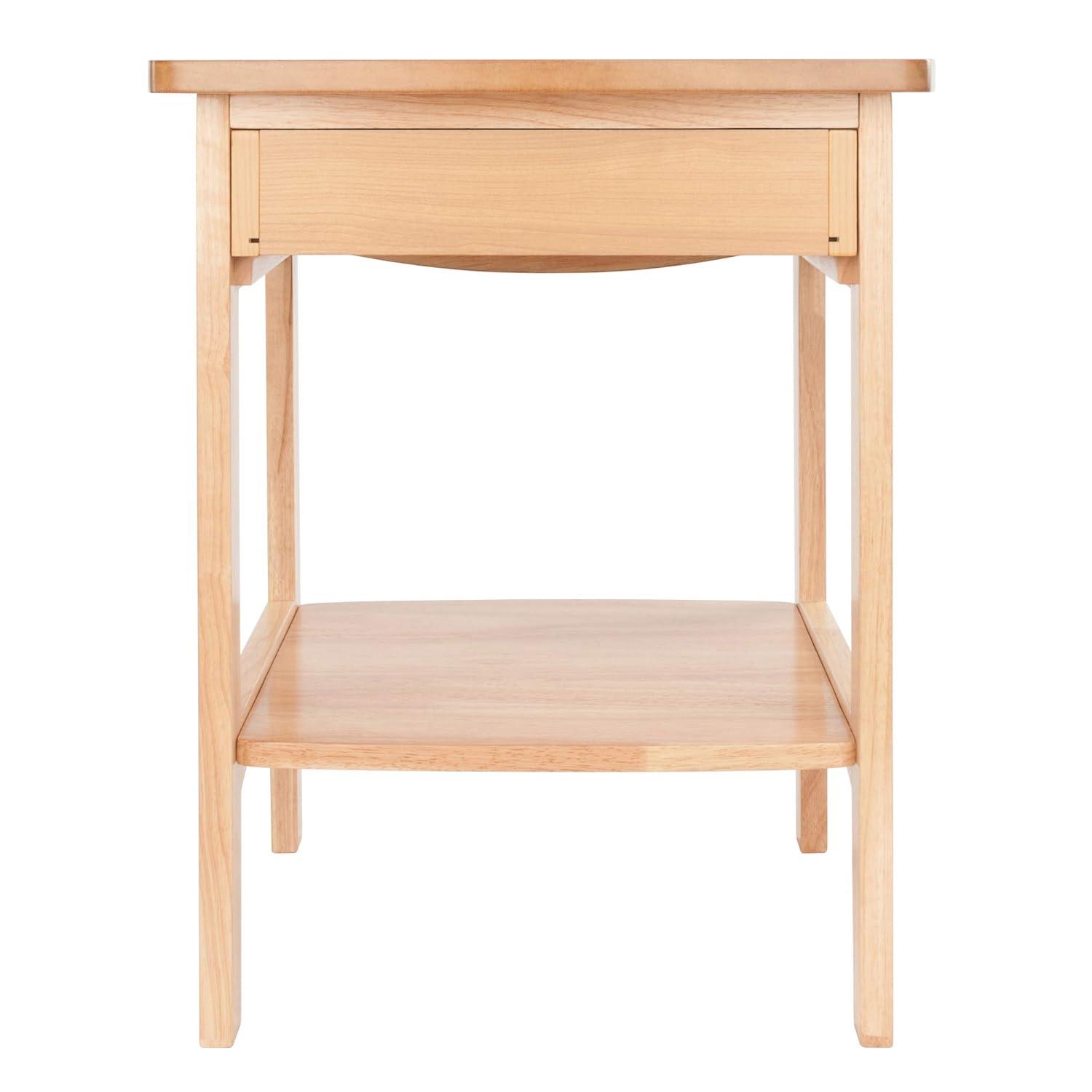 Winsome Claire Nightstand Accent Table Natural: Bedside Table with Storage Shelf, Wood Veneer Surface